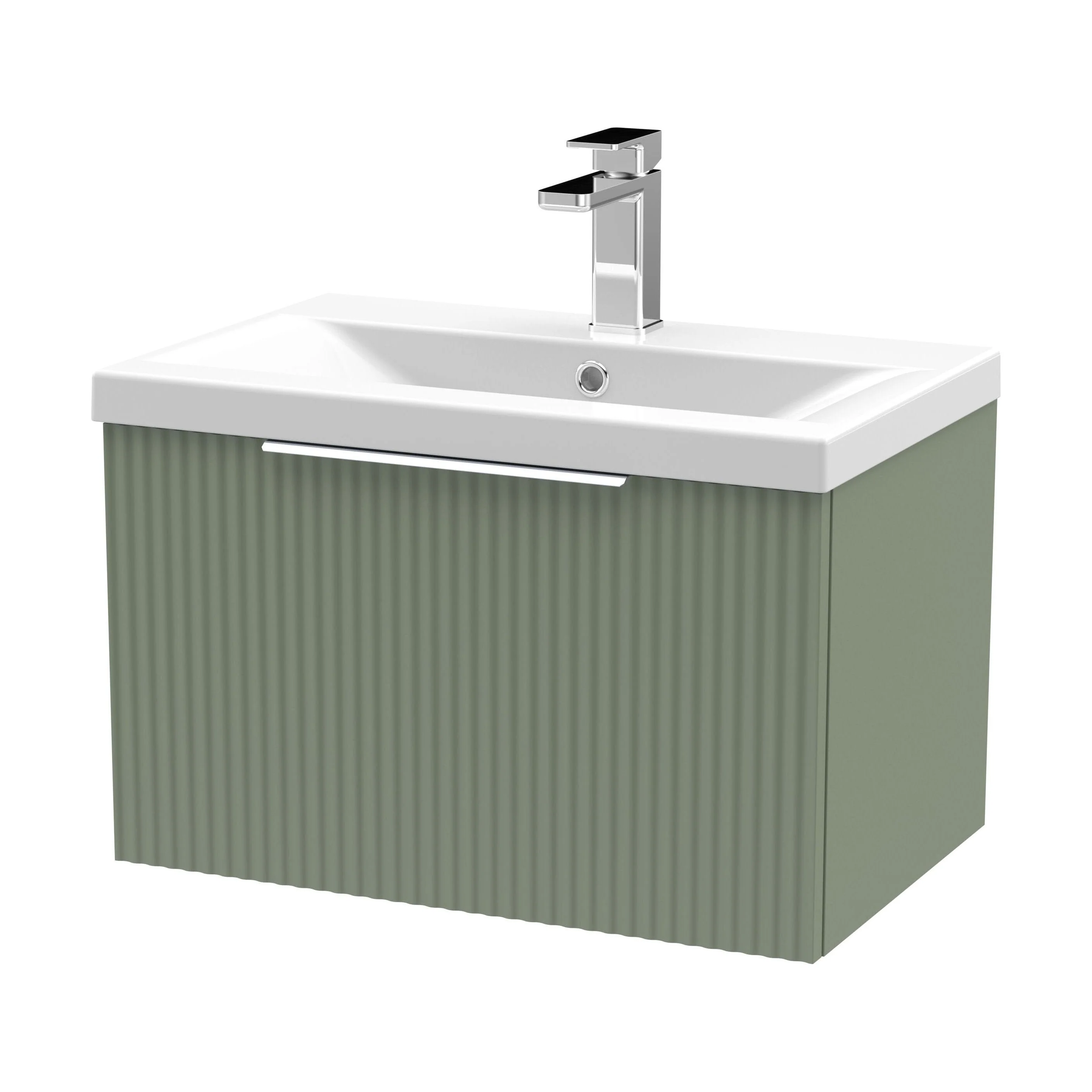 Tixall Fluted Front Wall Hung Vanity Basin Unit 800mm - 2 Drawer - Image 146