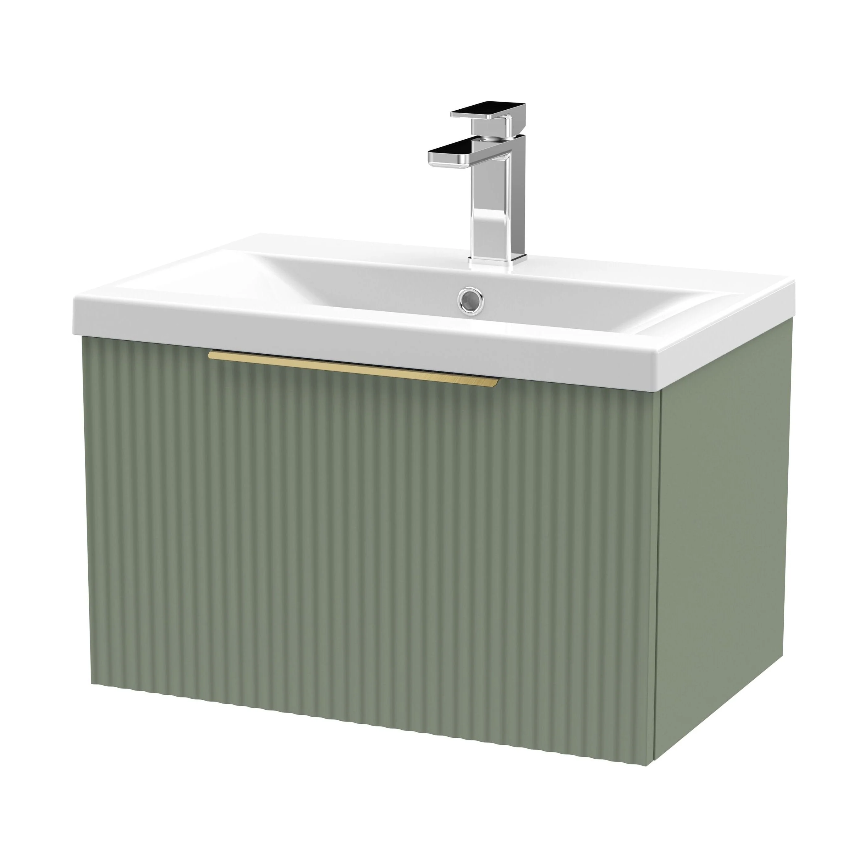 Tixall Fluted Front Wall Hung Vanity Basin Unit 800mm - 2 Drawer - Image 148