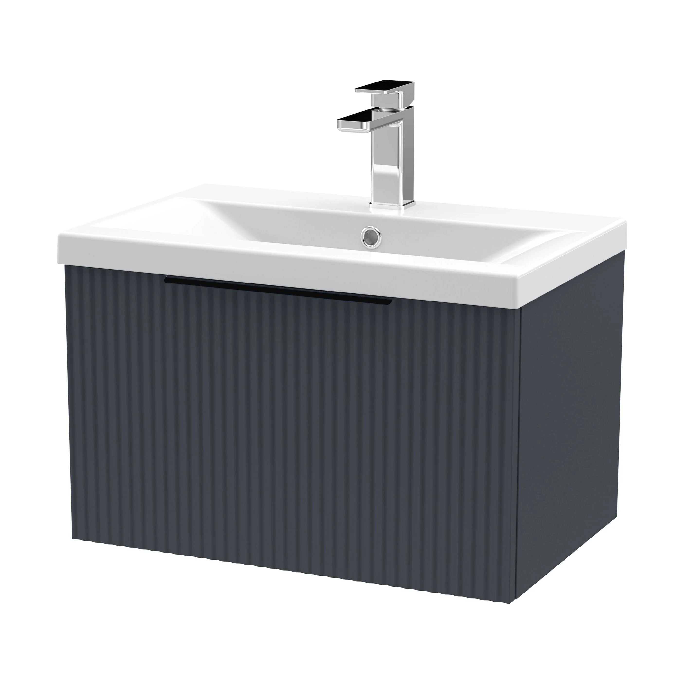 Tixall Fluted Front Wall Hung Vanity Basin Unit 800mm - 2 Drawer - Image 51