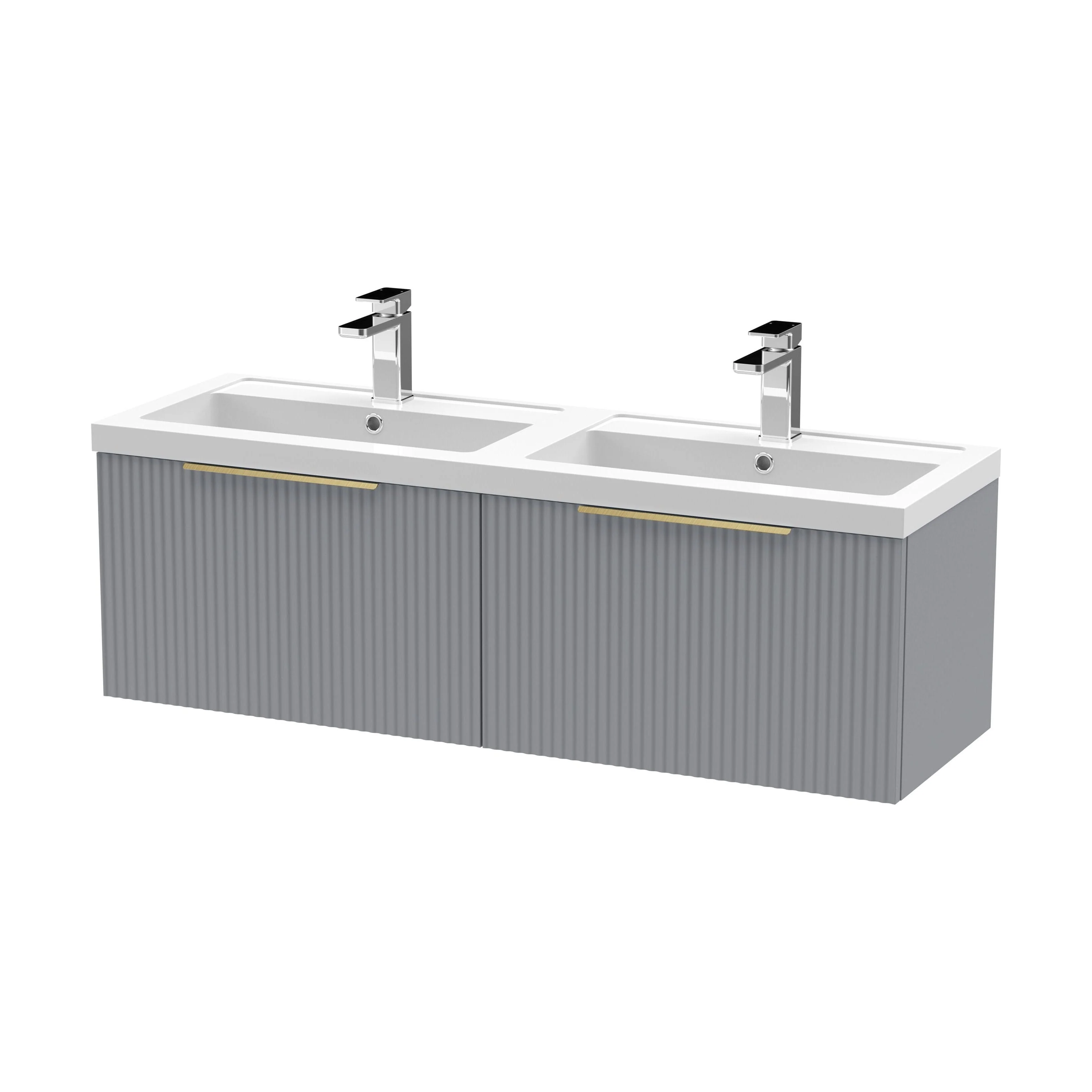 Tixall Fluted Front Wall Hung Vanity Basin Unit 800mm - 1 Drawer - Image 103