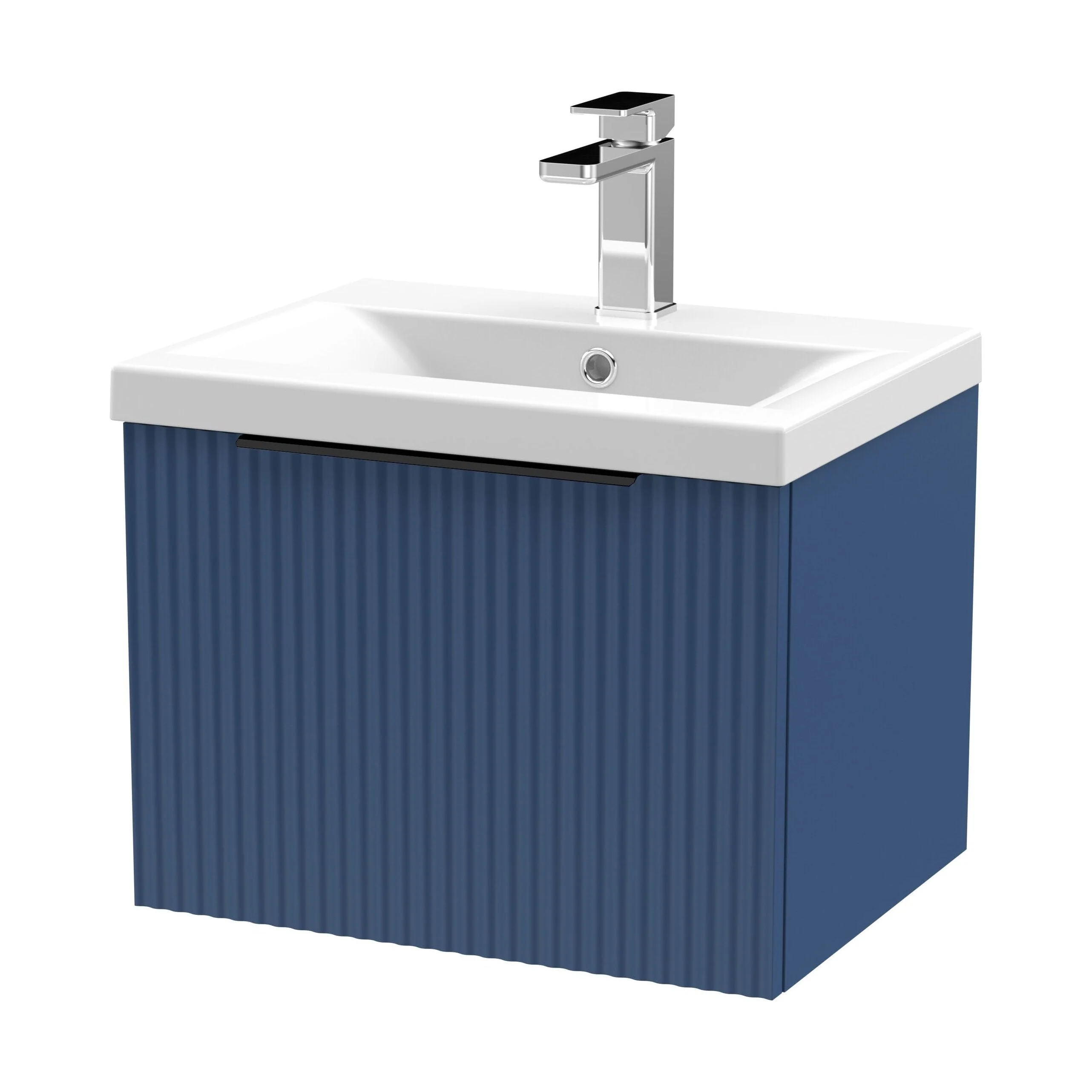 Tixall Fluted Front Wall Hung Vanity Basin Unit 800mm - 1 Drawer - Image 111