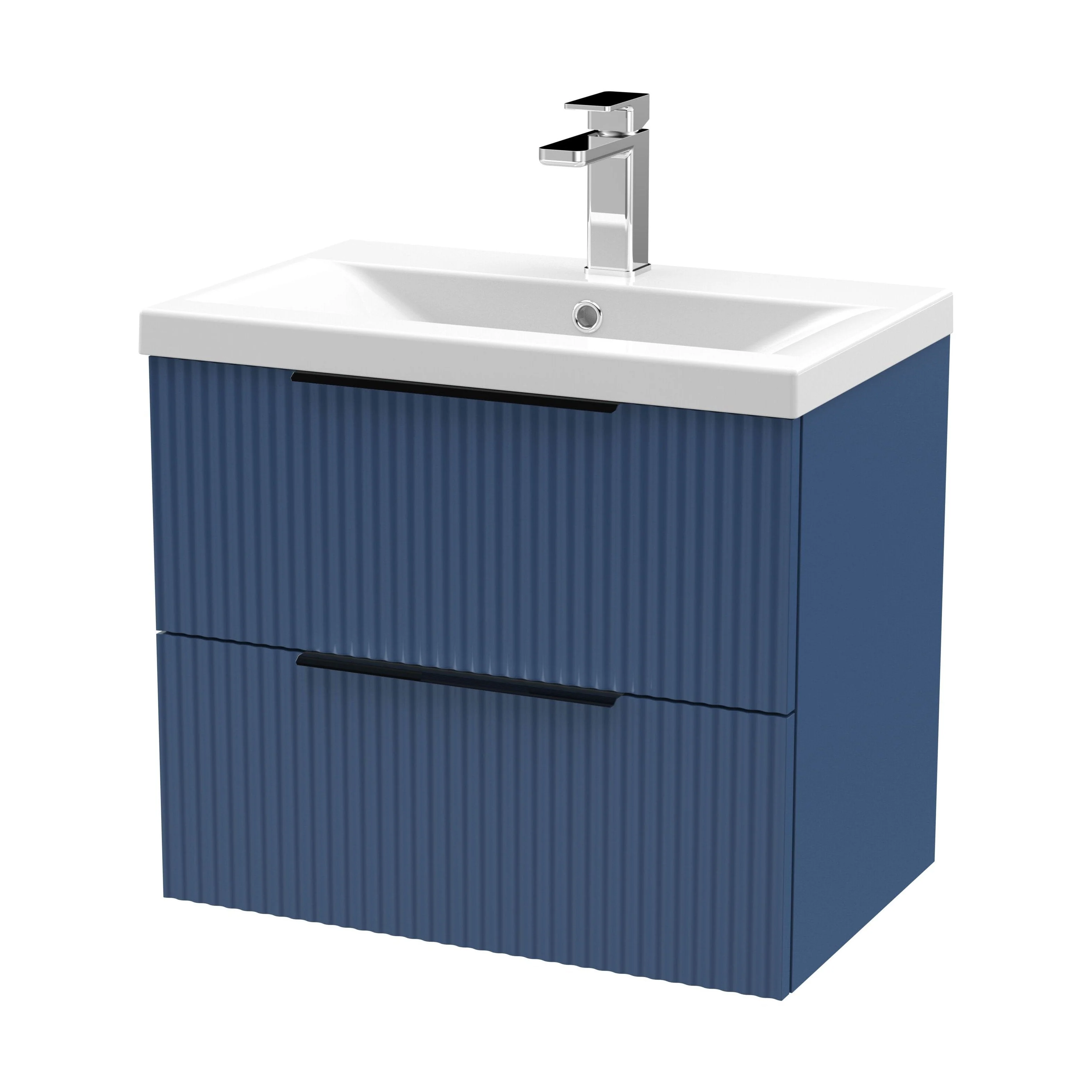 Tixall Fluted Front Wall Hung Vanity Basin Unit 800mm - 1 Drawer - Image 117