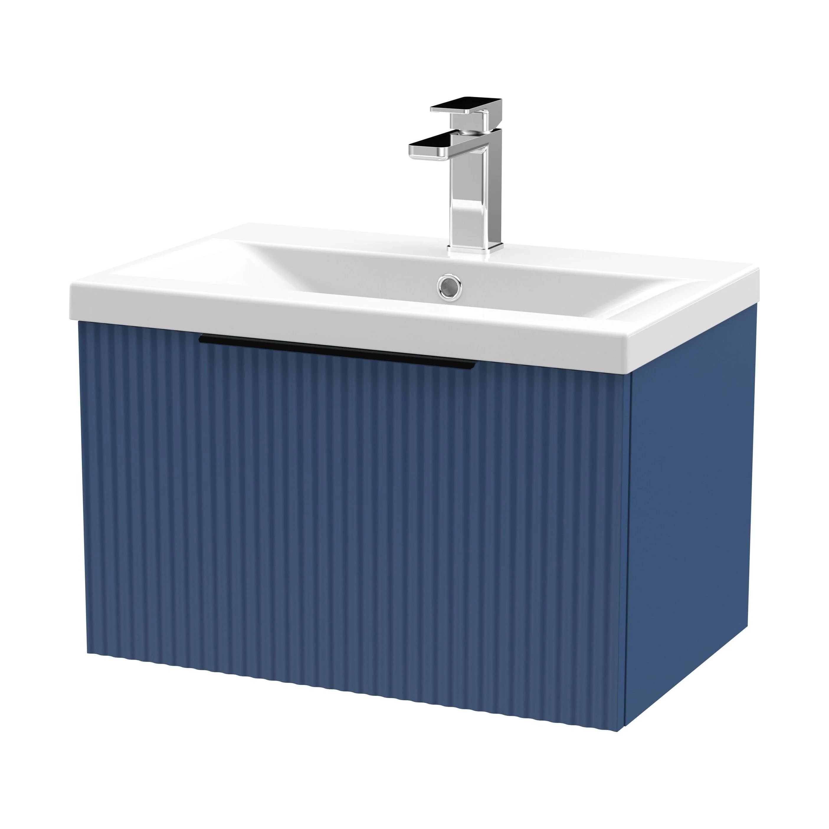 Tixall Fluted Front Wall Hung Vanity Basin Unit 800mm - 1 Drawer - Image 123