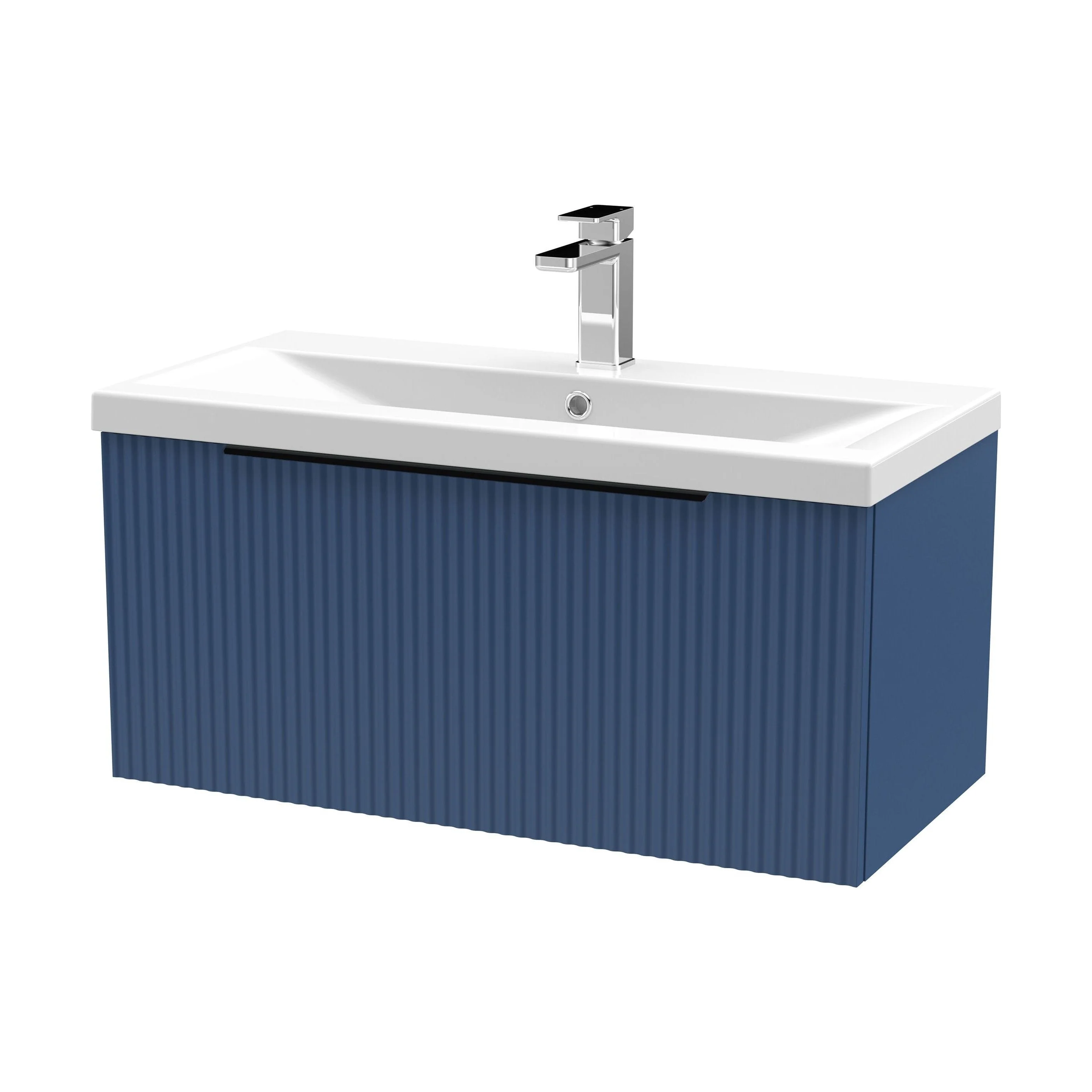 Tixall Fluted Front Wall Hung Vanity Basin Unit 800mm - 1 Drawer - Image 132