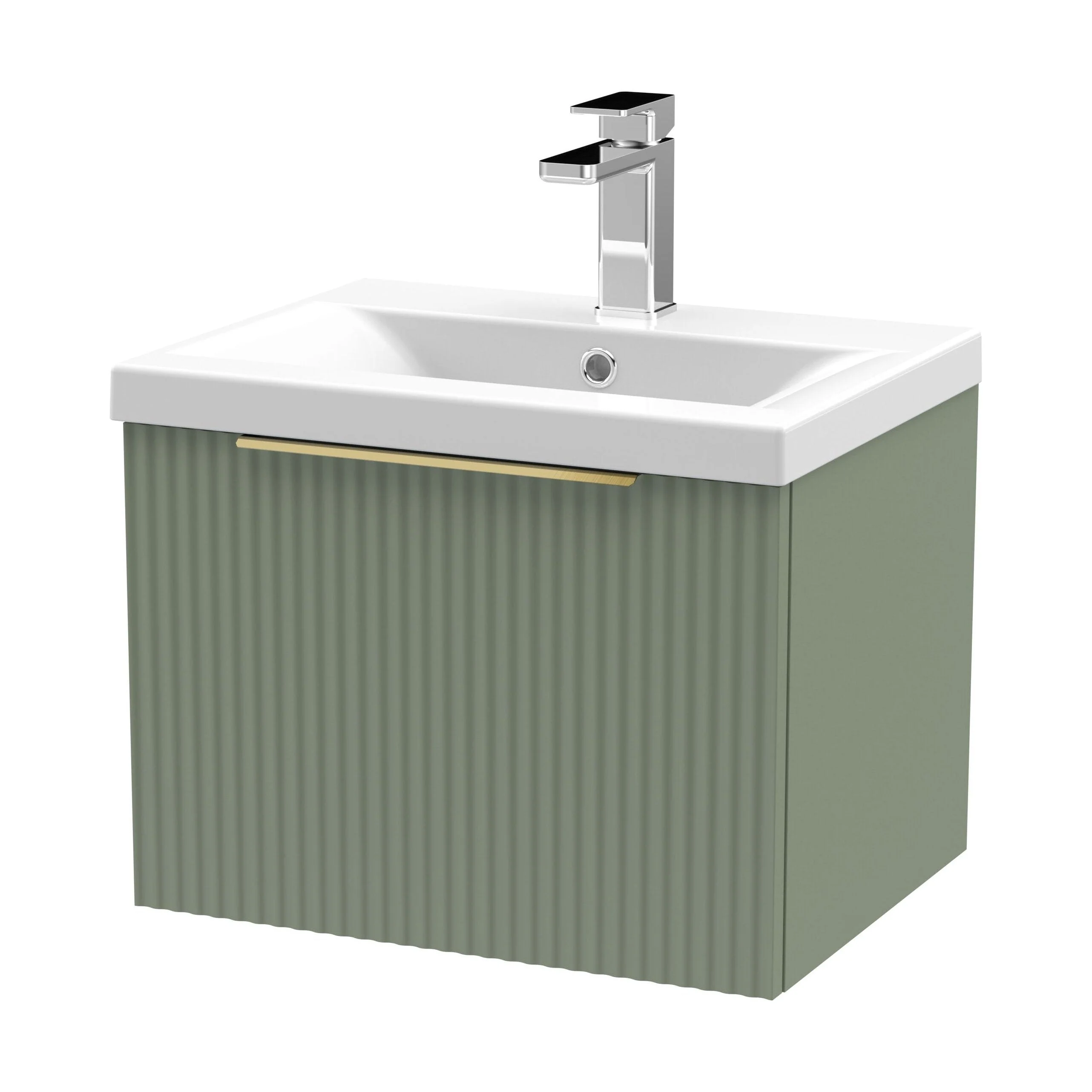 Tixall Fluted Front Wall Hung Vanity Basin Unit 800mm - 1 Drawer - Image 136