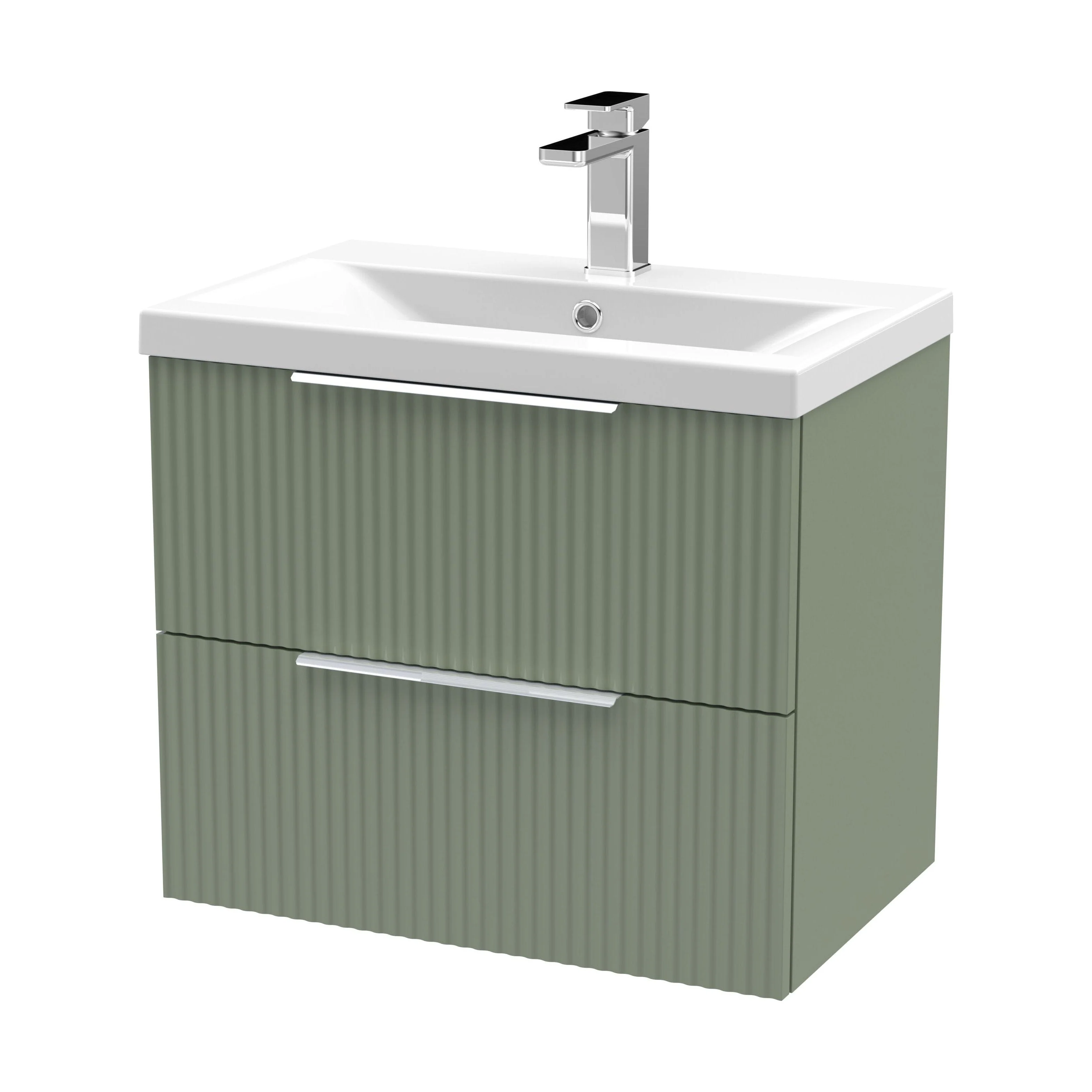 Tixall Fluted Front Wall Hung Vanity Basin Unit 800mm - 1 Drawer - Image 140