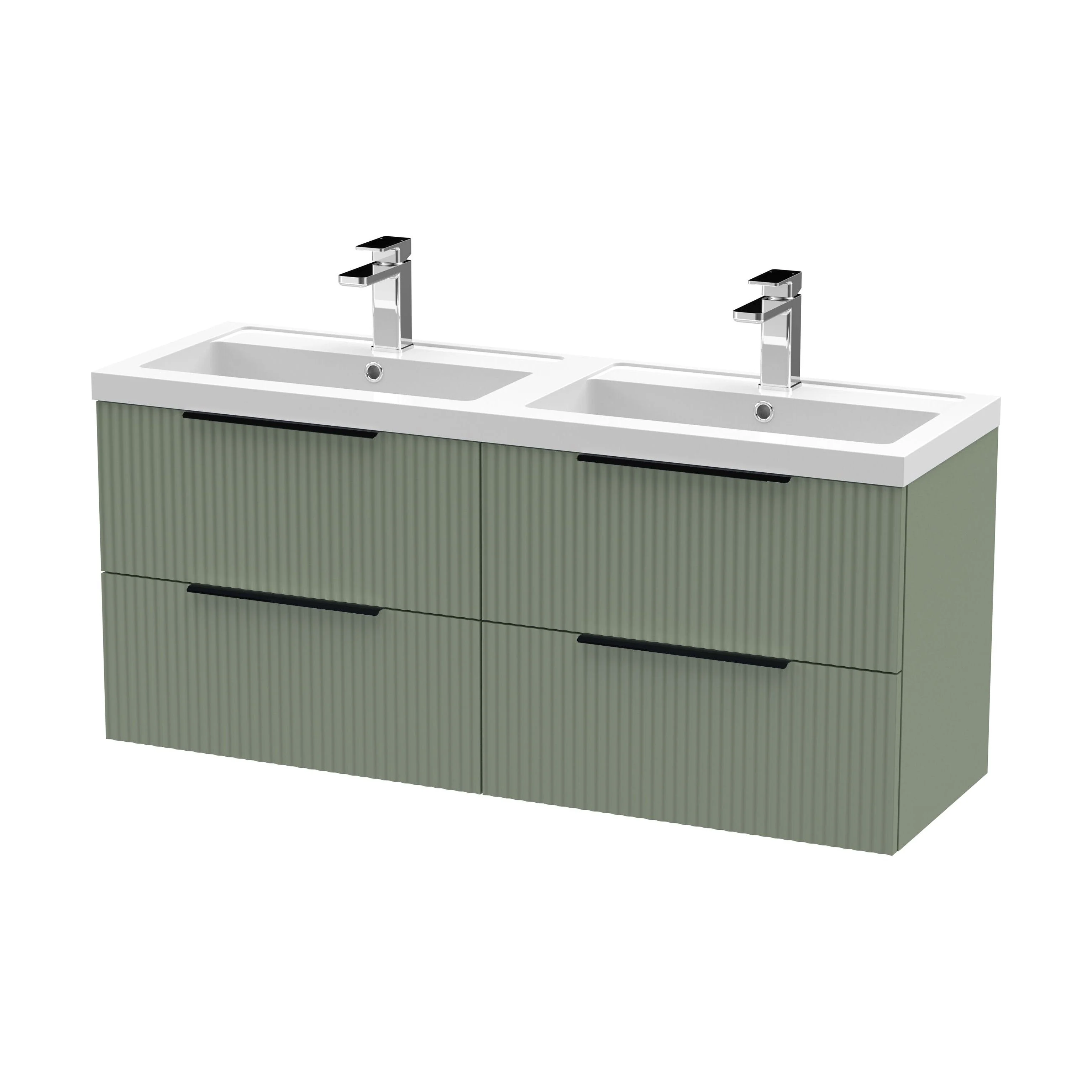 Tixall Fluted Front Wall Hung Vanity Basin Unit 800mm - 1 Drawer - Image 144