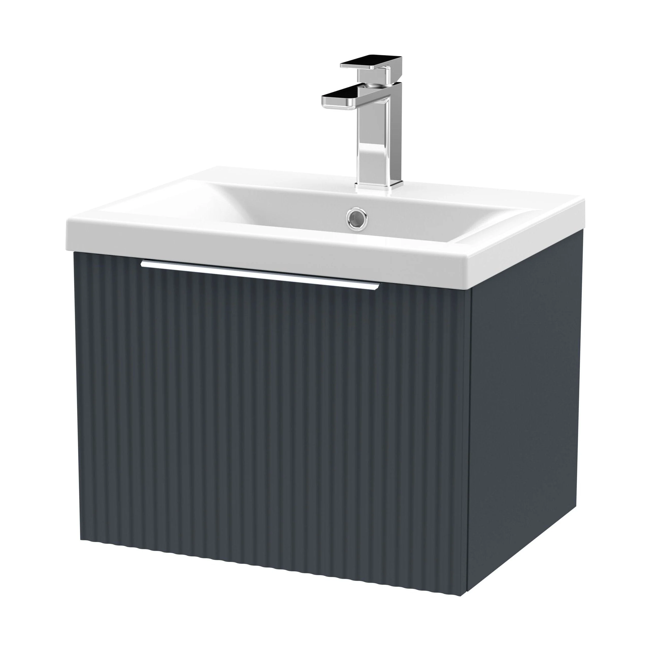Tixall Fluted Front Wall Hung Vanity Basin Unit 800mm - 1 Drawer - Image 38