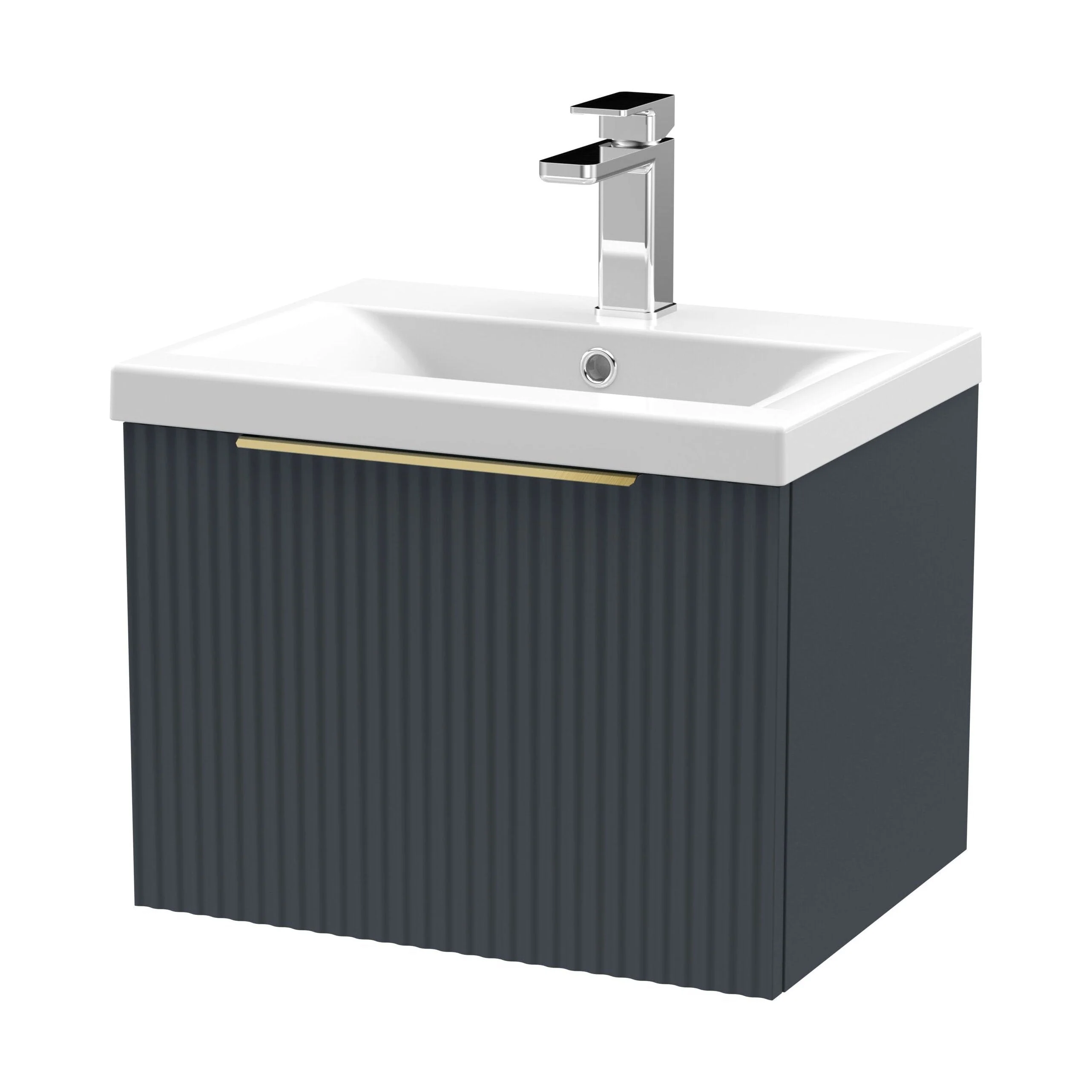 Tixall Fluted Front Wall Hung Vanity Basin Unit 800mm - 1 Drawer - Image 40