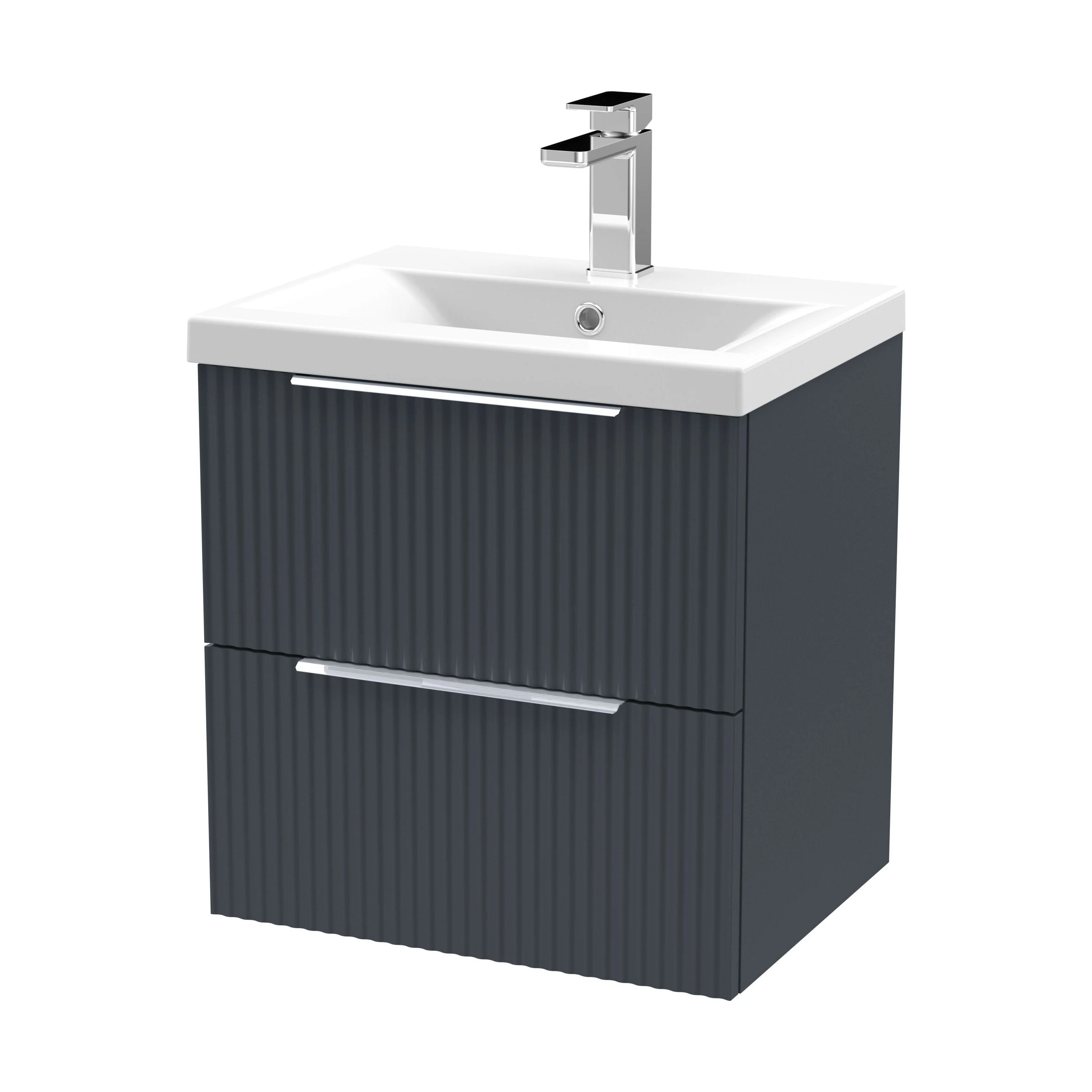 Tixall Fluted Front Wall Hung Vanity Basin Unit 800mm - 1 Drawer - Image 41