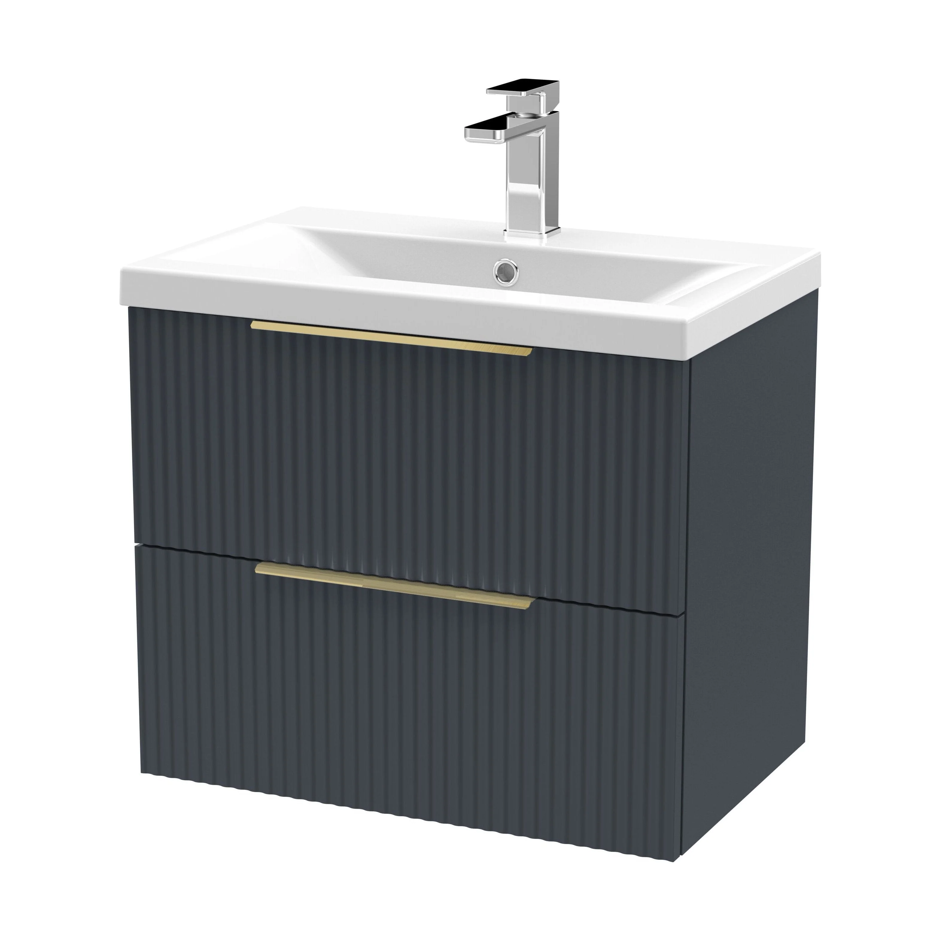 Tixall Fluted Front Wall Hung Vanity Basin Unit 800mm - 1 Drawer - Image 46