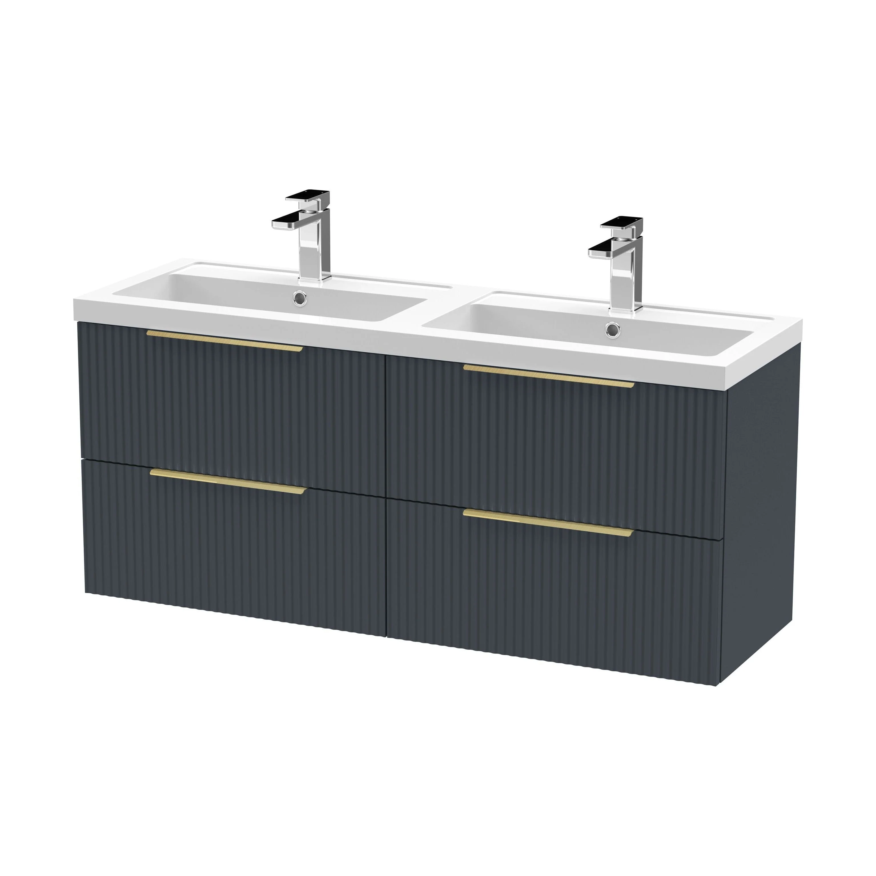 Tixall Fluted Front Wall Hung Vanity Basin Unit 800mm - 1 Drawer - Image 49