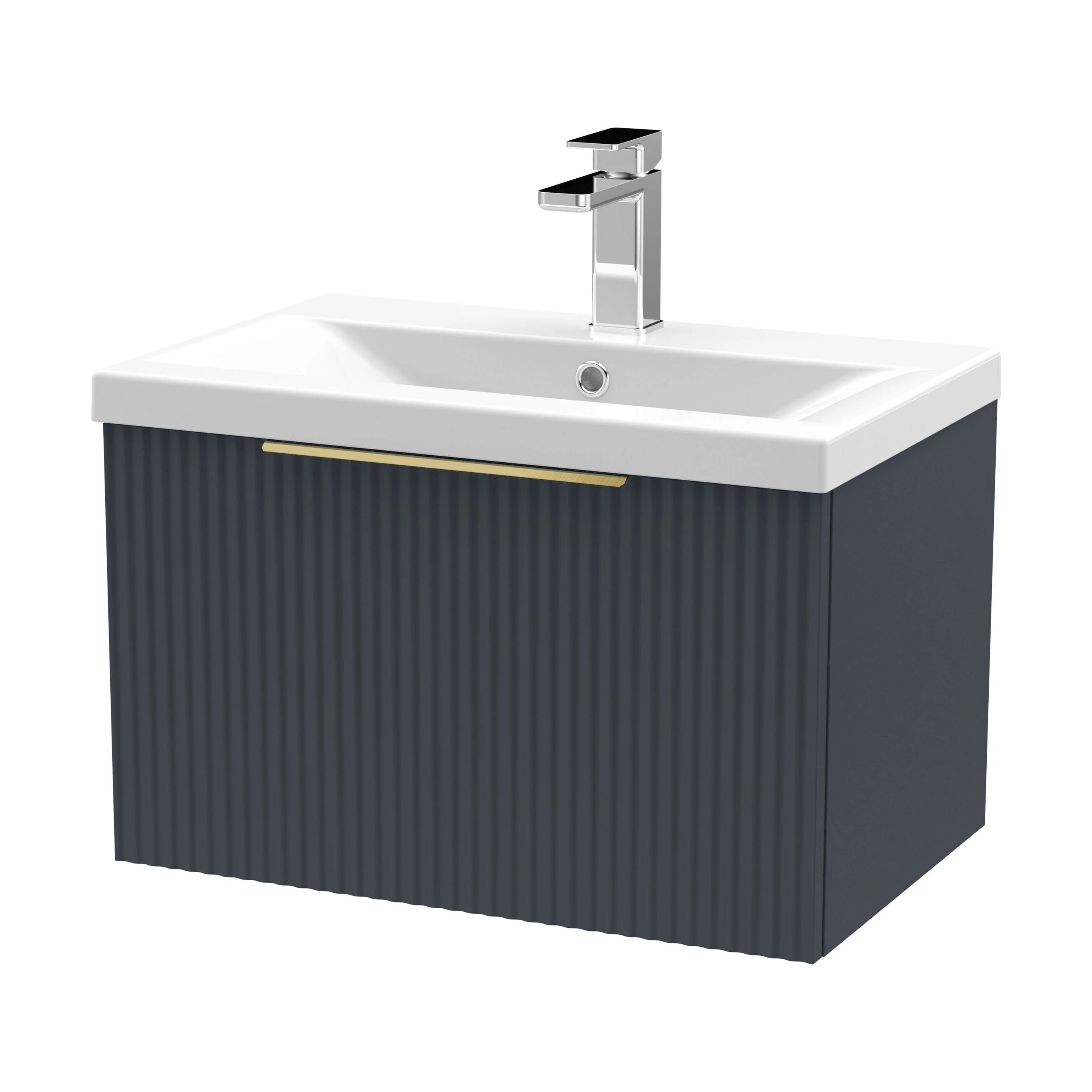 Tixall Fluted Front Wall Hung Vanity Basin Unit 800mm - 1 Drawer - Image 52