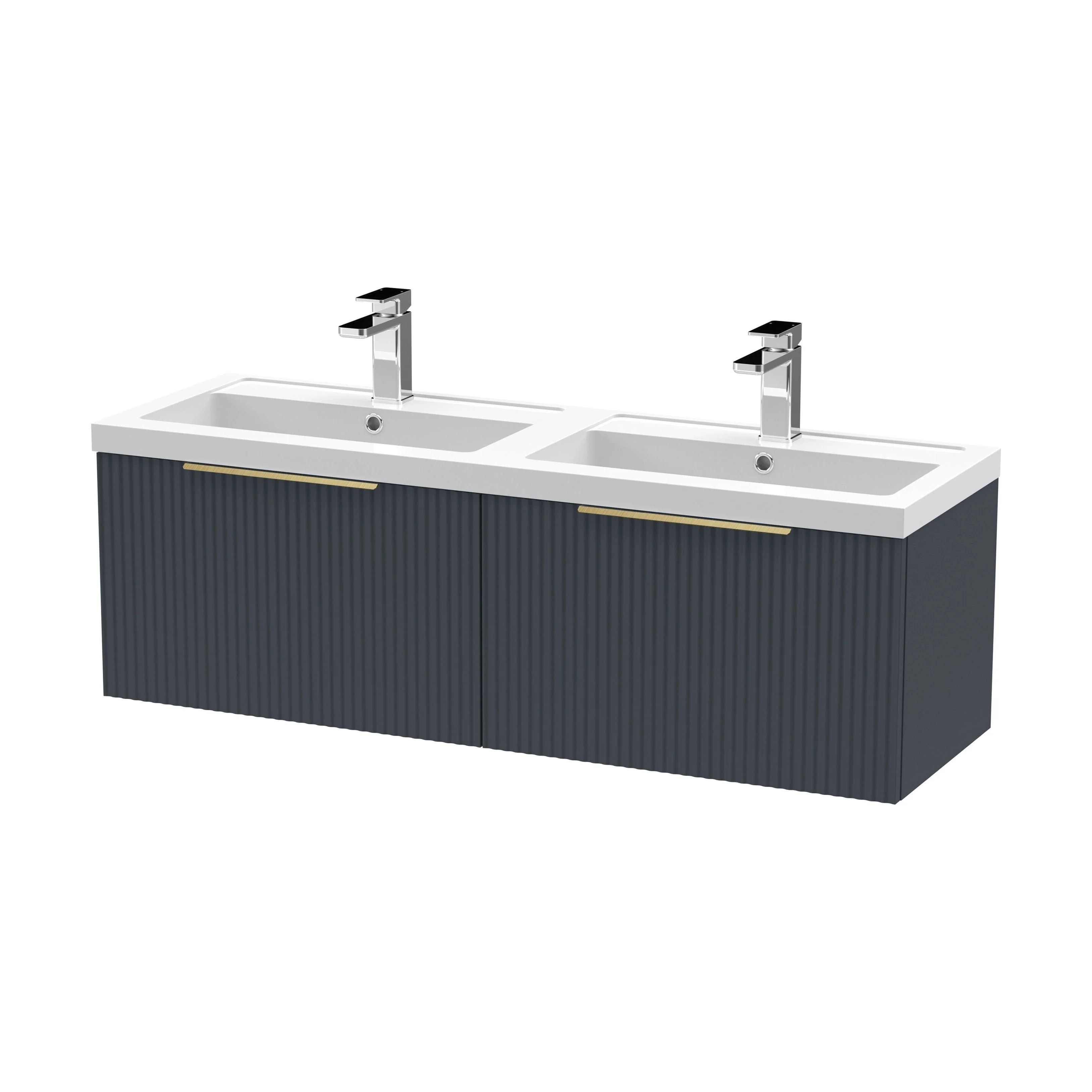 Tixall Fluted Front Wall Hung Vanity Basin Unit 800mm - 1 Drawer - Image 55