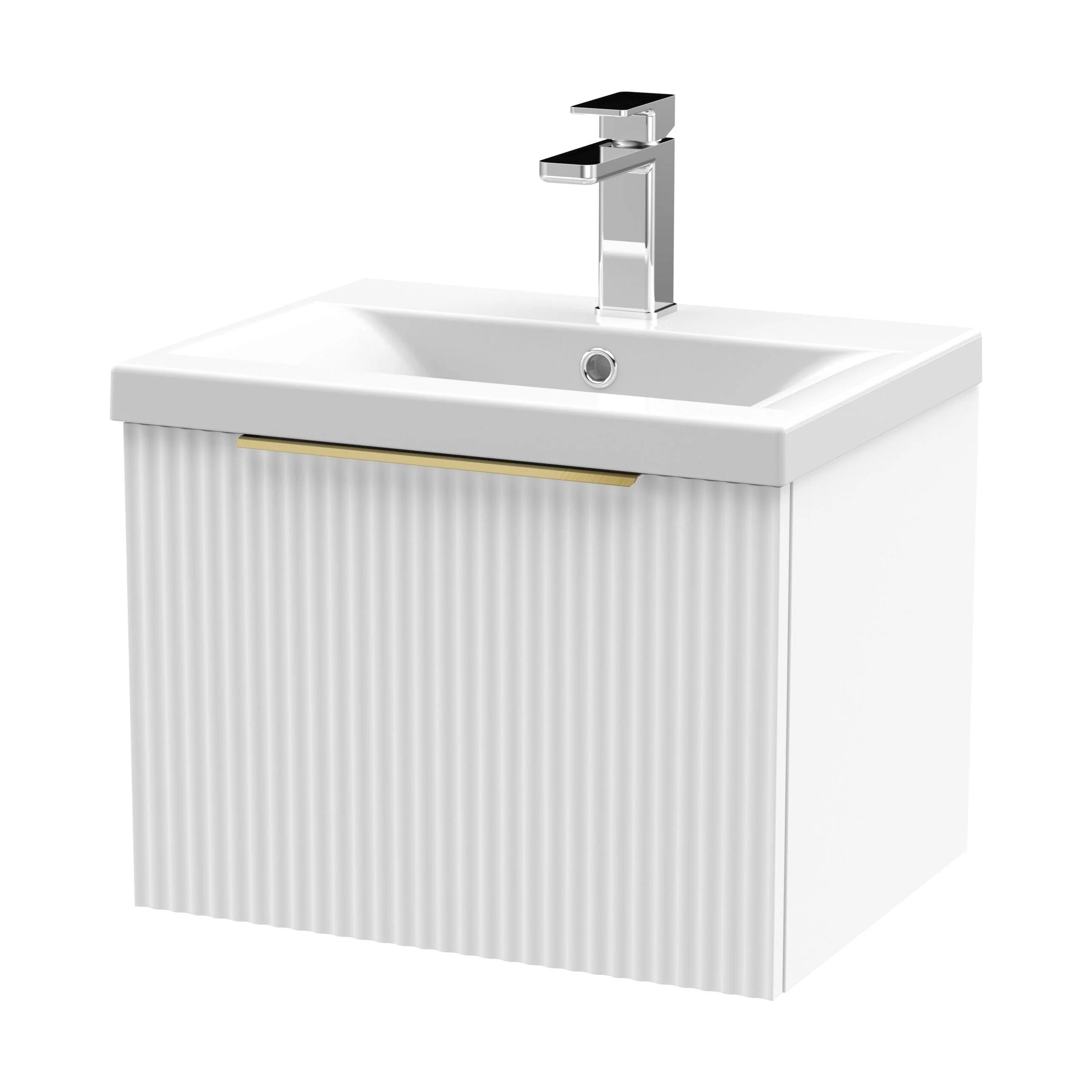 Tixall Fluted Front Wall Hung Vanity Basin Unit 800mm - 1 Drawer - Image 64