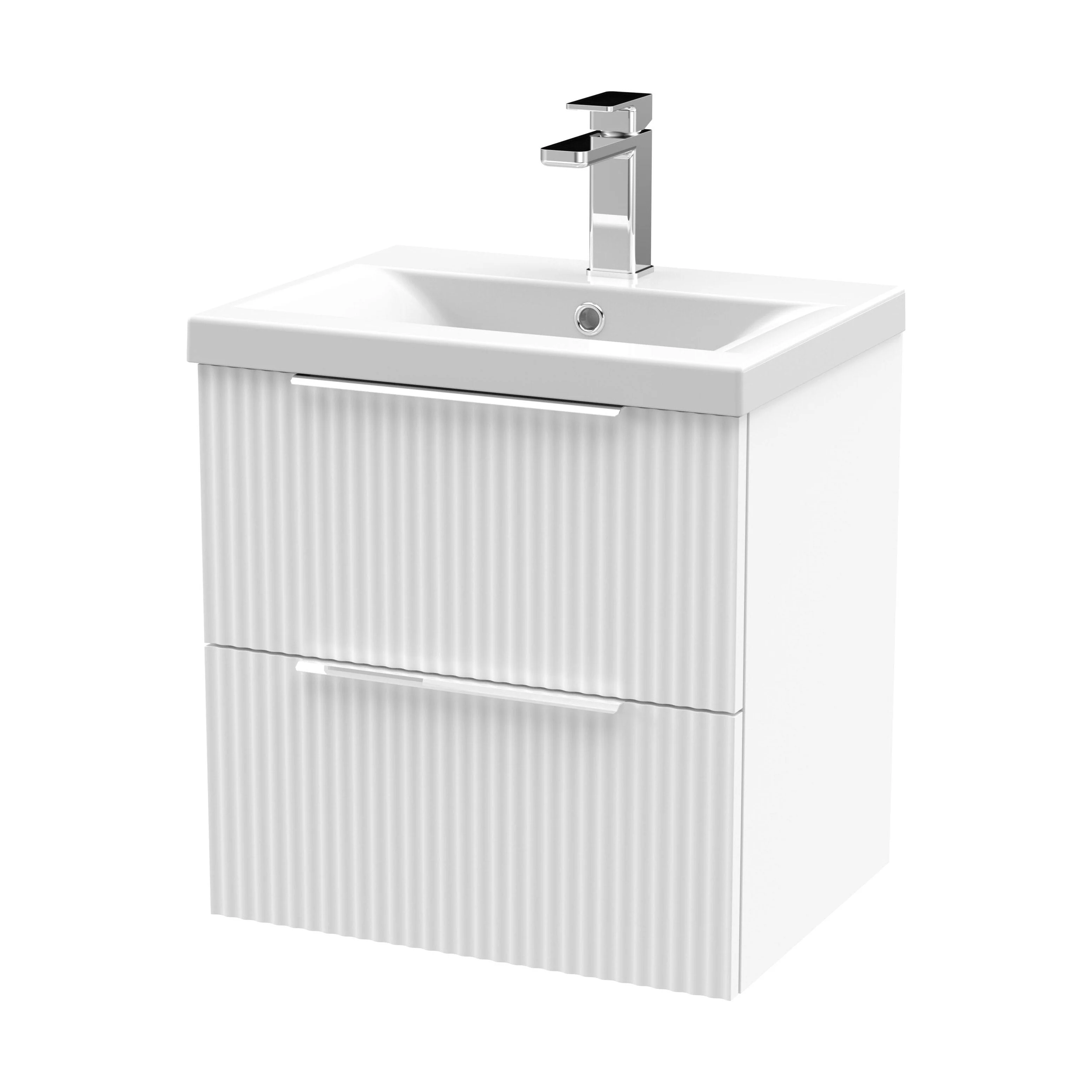 Tixall Fluted Front Wall Hung Vanity Basin Unit 800mm - 1 Drawer - Image 65