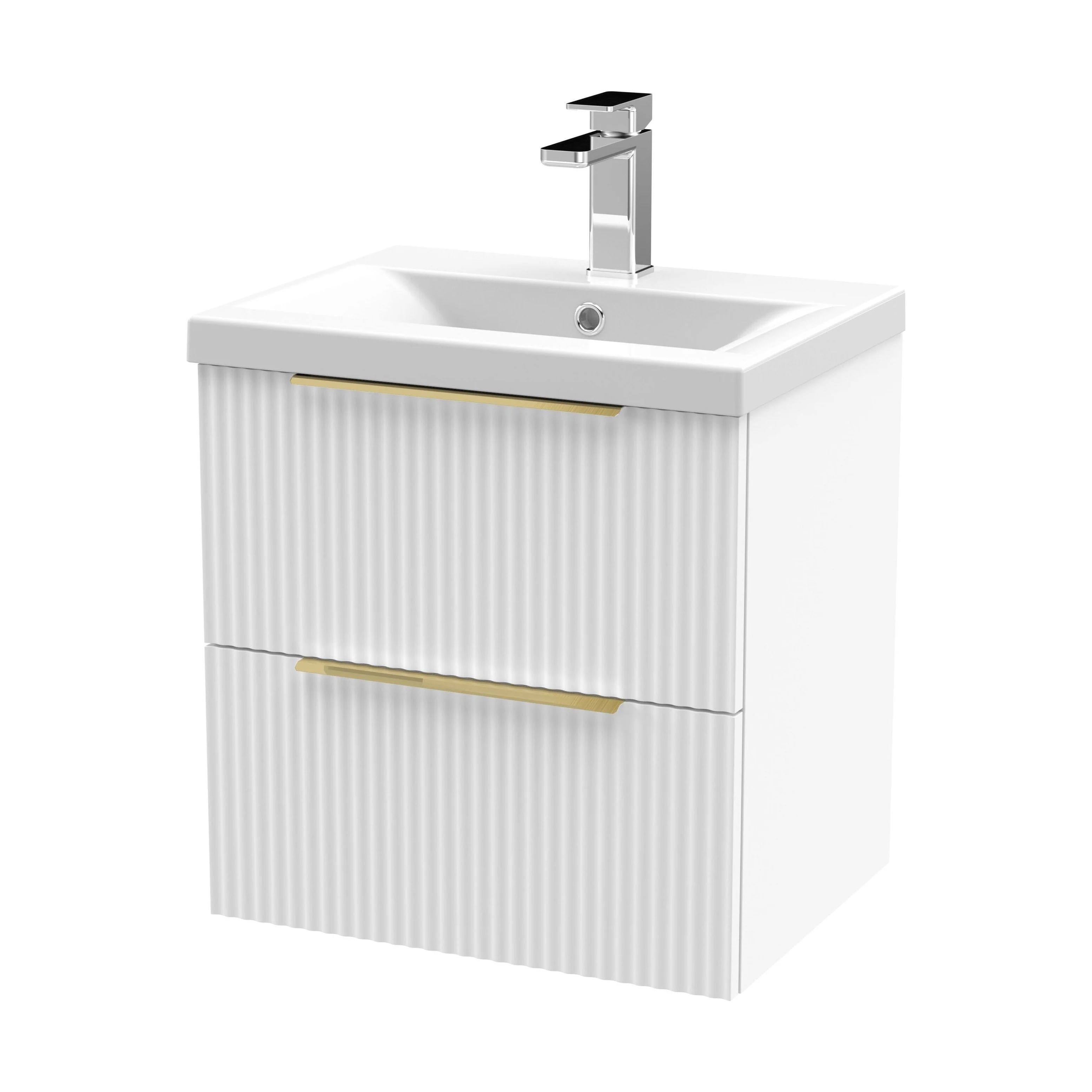 Tixall Fluted Front Wall Hung Vanity Basin Unit 800mm - 1 Drawer - Image 67