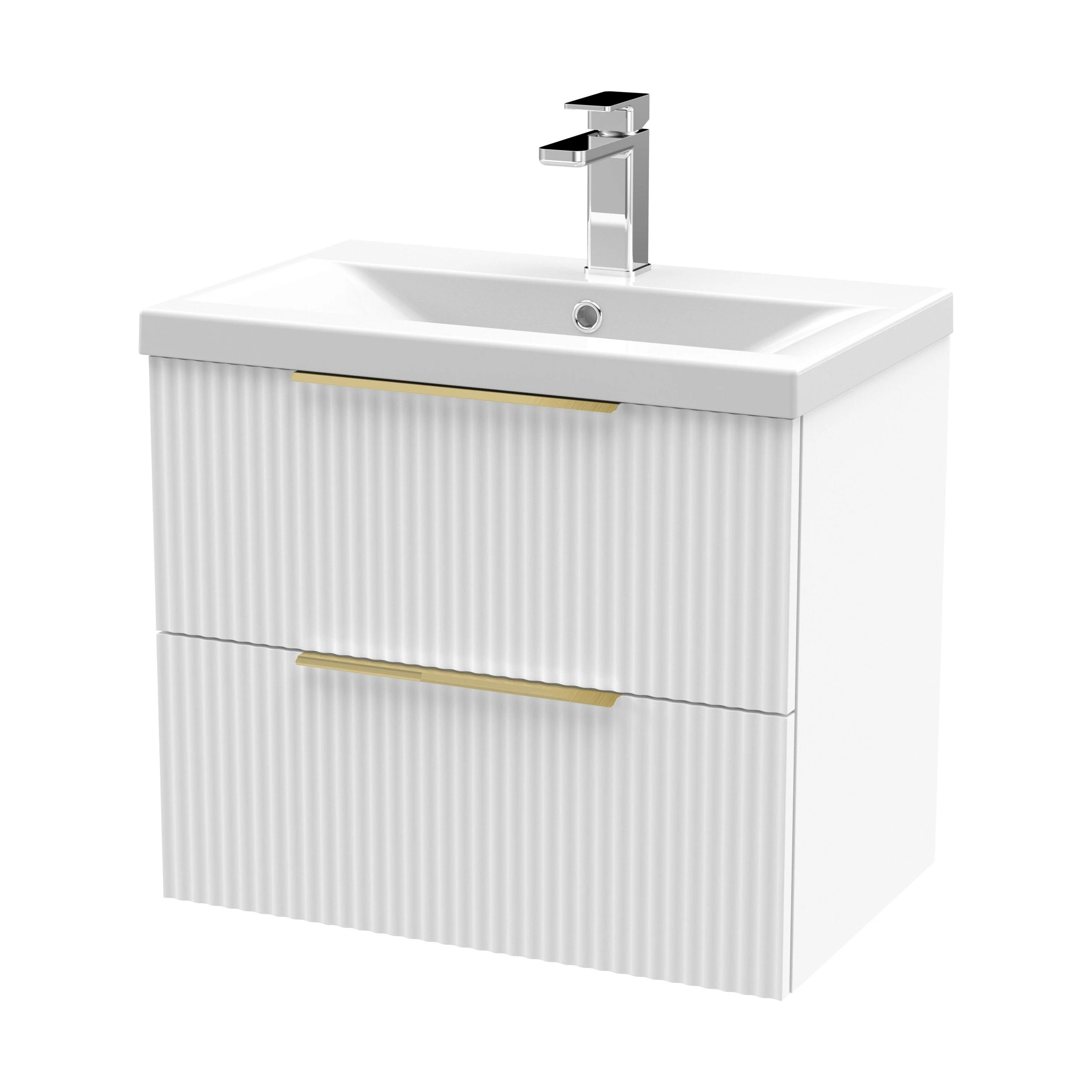 Tixall Fluted Front Wall Hung Vanity Basin Unit 800mm - 1 Drawer - Image 70
