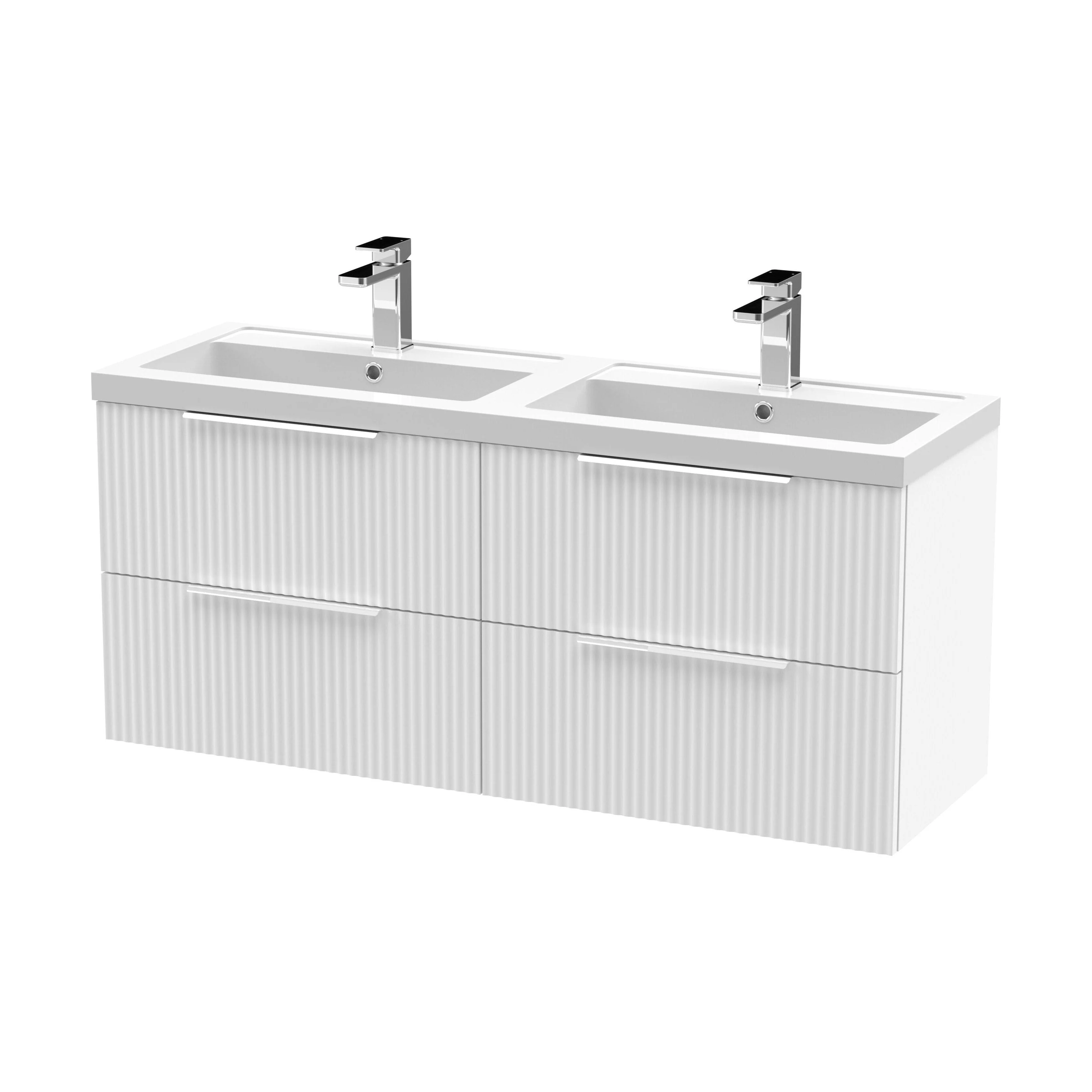 Tixall Fluted Front Wall Hung Vanity Basin Unit 800mm - 1 Drawer - Image 71