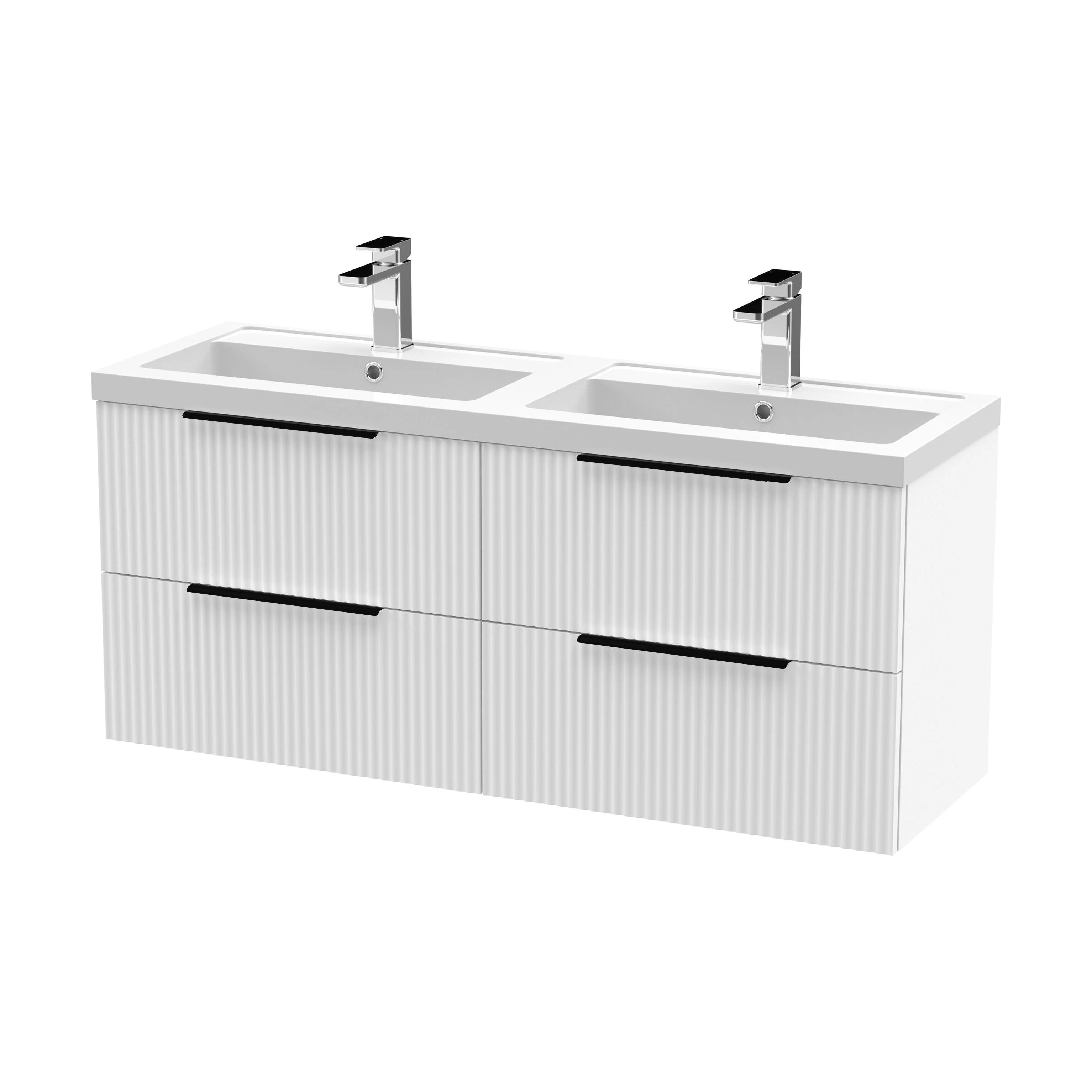 Tixall Fluted Front Wall Hung Vanity Basin Unit 800mm - 1 Drawer - Image 72