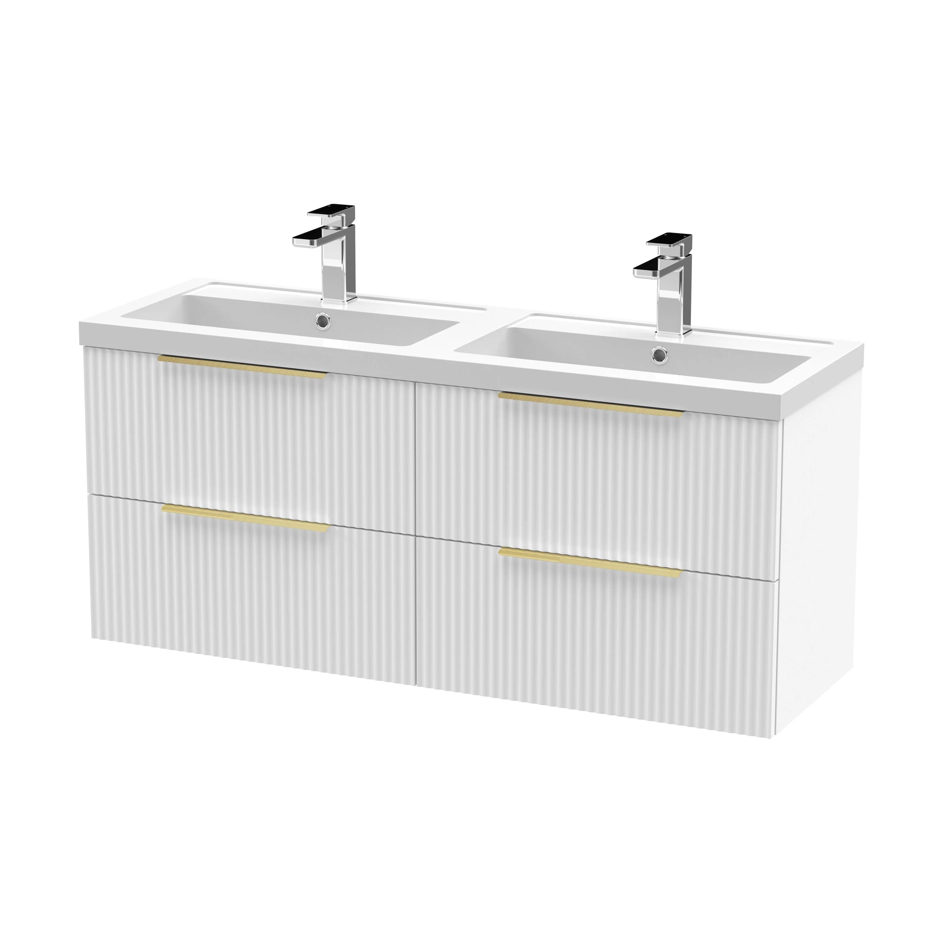 Tixall Fluted Front Wall Hung Vanity Basin Unit 800mm - 1 Drawer - Image 73