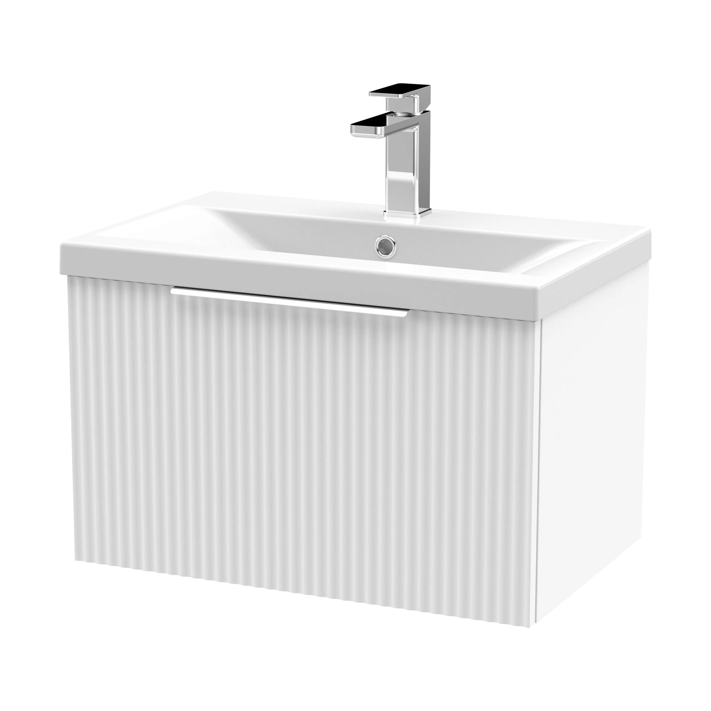 Tixall Fluted Front Wall Hung Vanity Basin Unit 800mm - 1 Drawer - Image 74