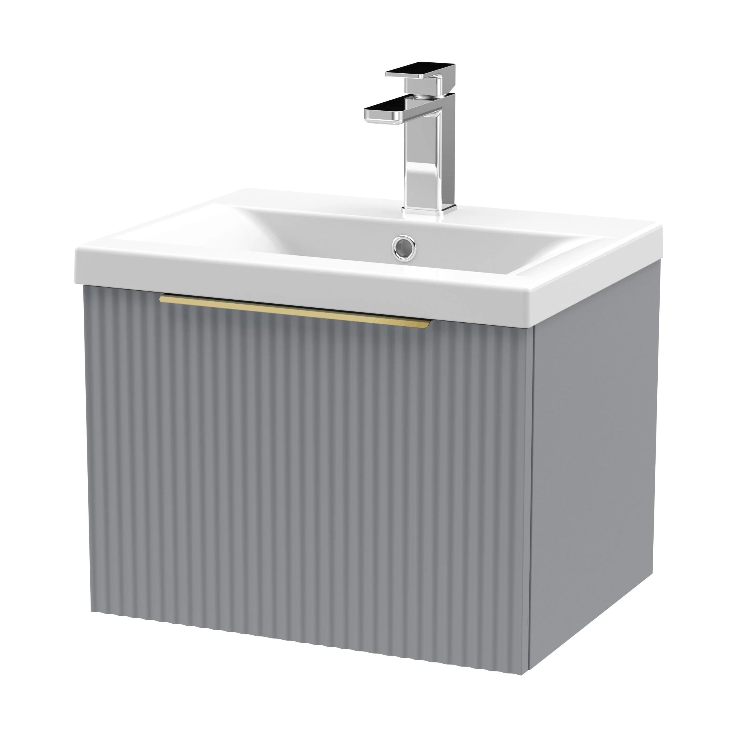 Tixall Fluted Front Wall Hung Vanity Basin Unit 800mm - 1 Drawer - Image 88