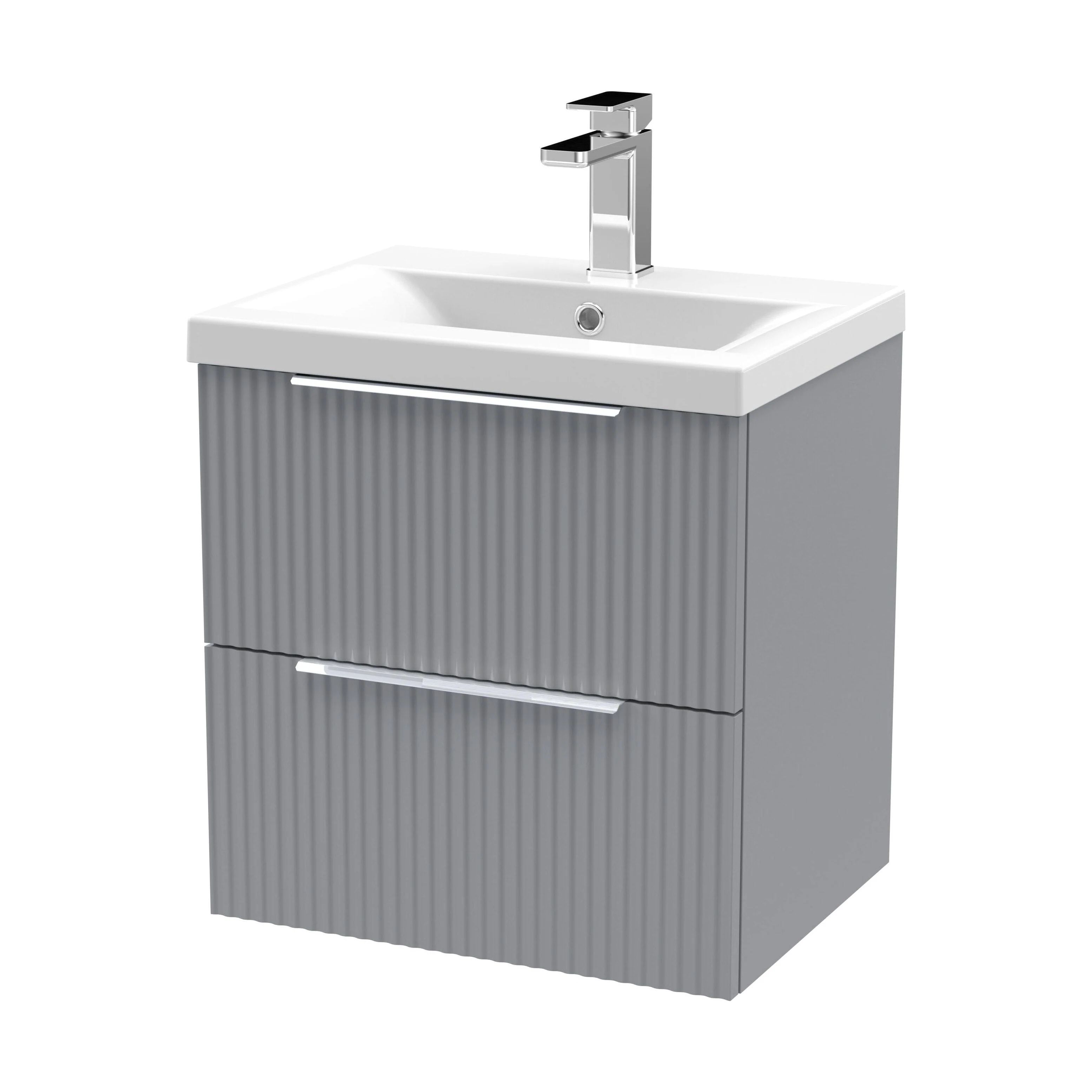 Tixall Fluted Front Wall Hung Vanity Basin Unit 800mm - 1 Drawer - Image 89