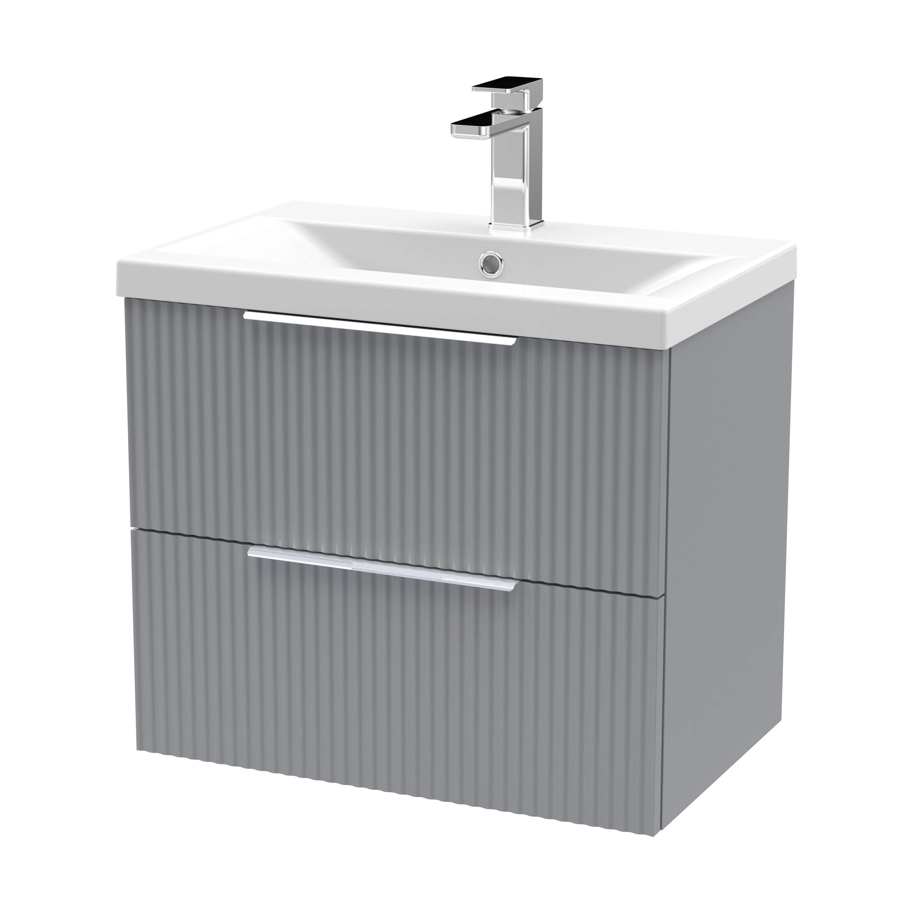 Tixall Fluted Front Wall Hung Vanity Basin Unit 800mm - 1 Drawer - Image 92