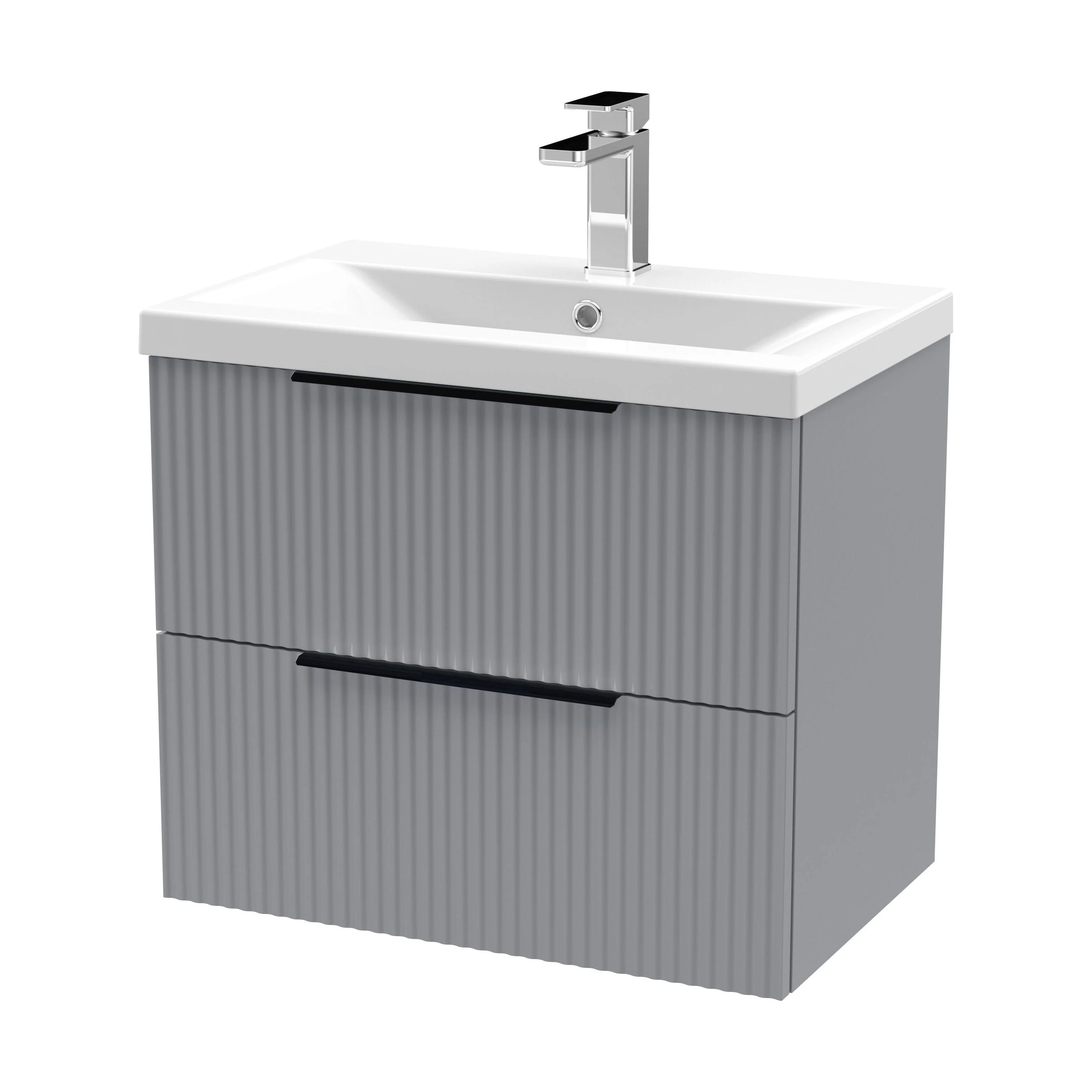 Tixall Fluted Front Wall Hung Vanity Basin Unit 800mm - 1 Drawer - Image 93