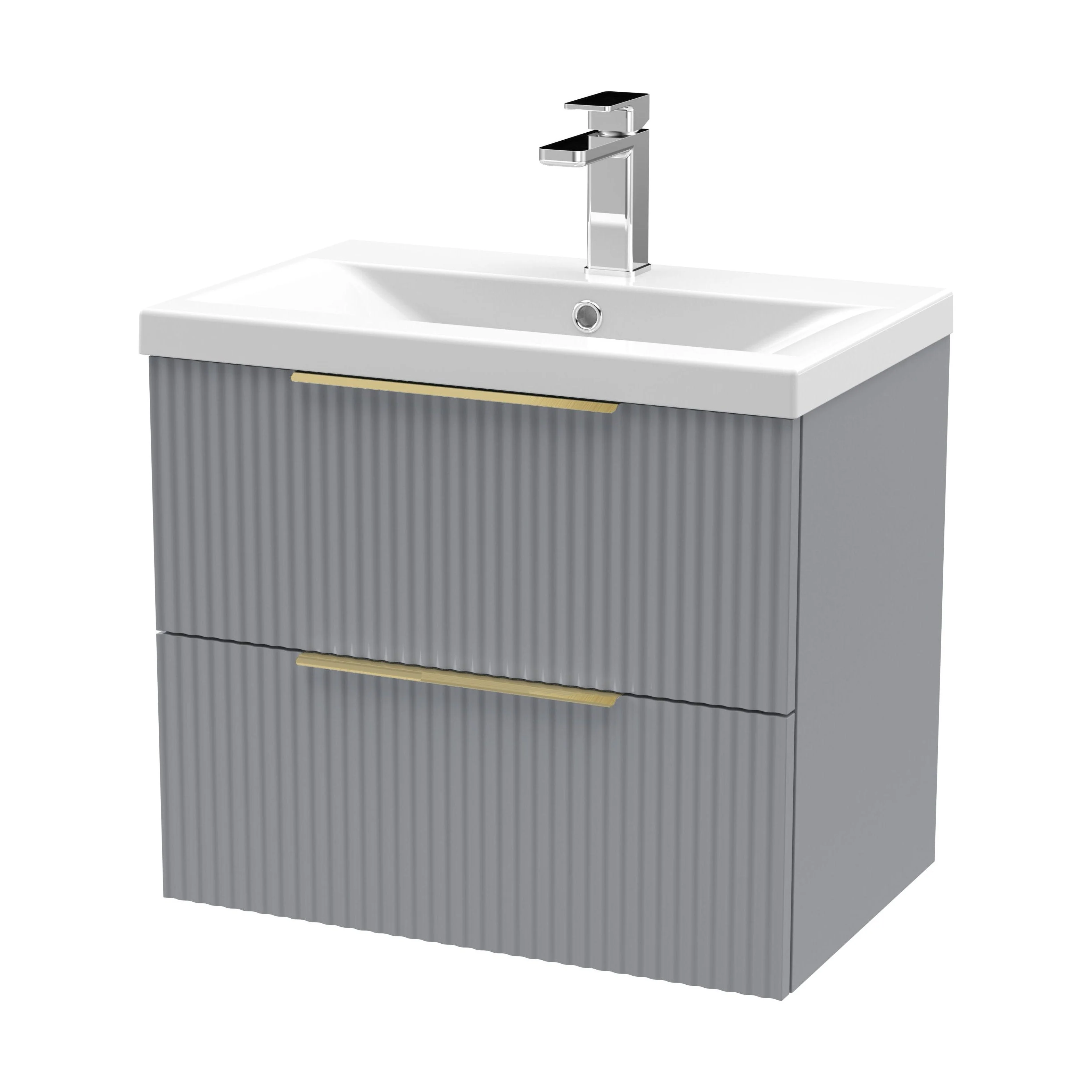 Tixall Fluted Front Wall Hung Vanity Basin Unit 800mm - 1 Drawer - Image 94