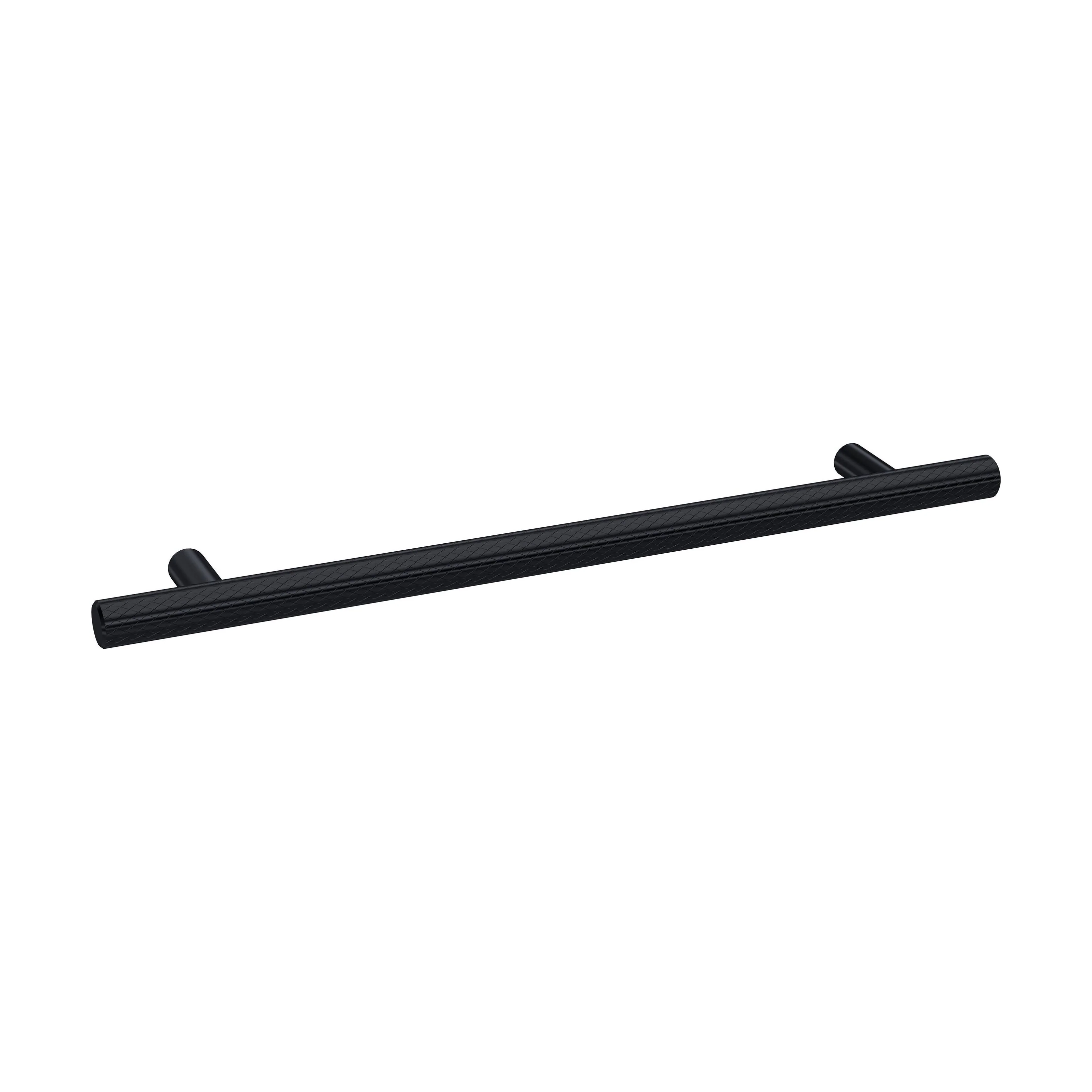 Furniture Handle Textured Knurled Bar Handle, 252mm (192mm Centres) - Matt Black