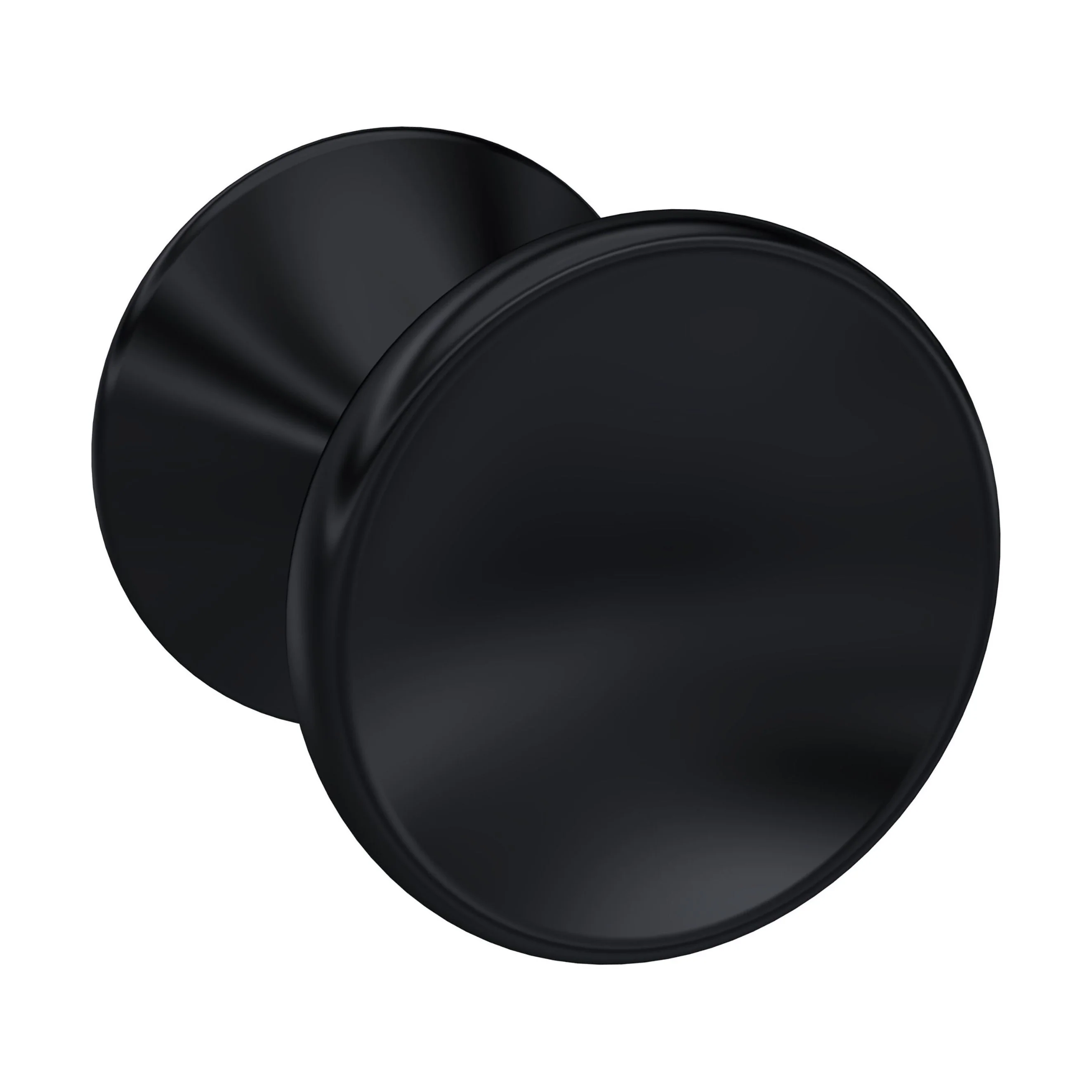 Indented Round Knob, 30mm - Matt Black