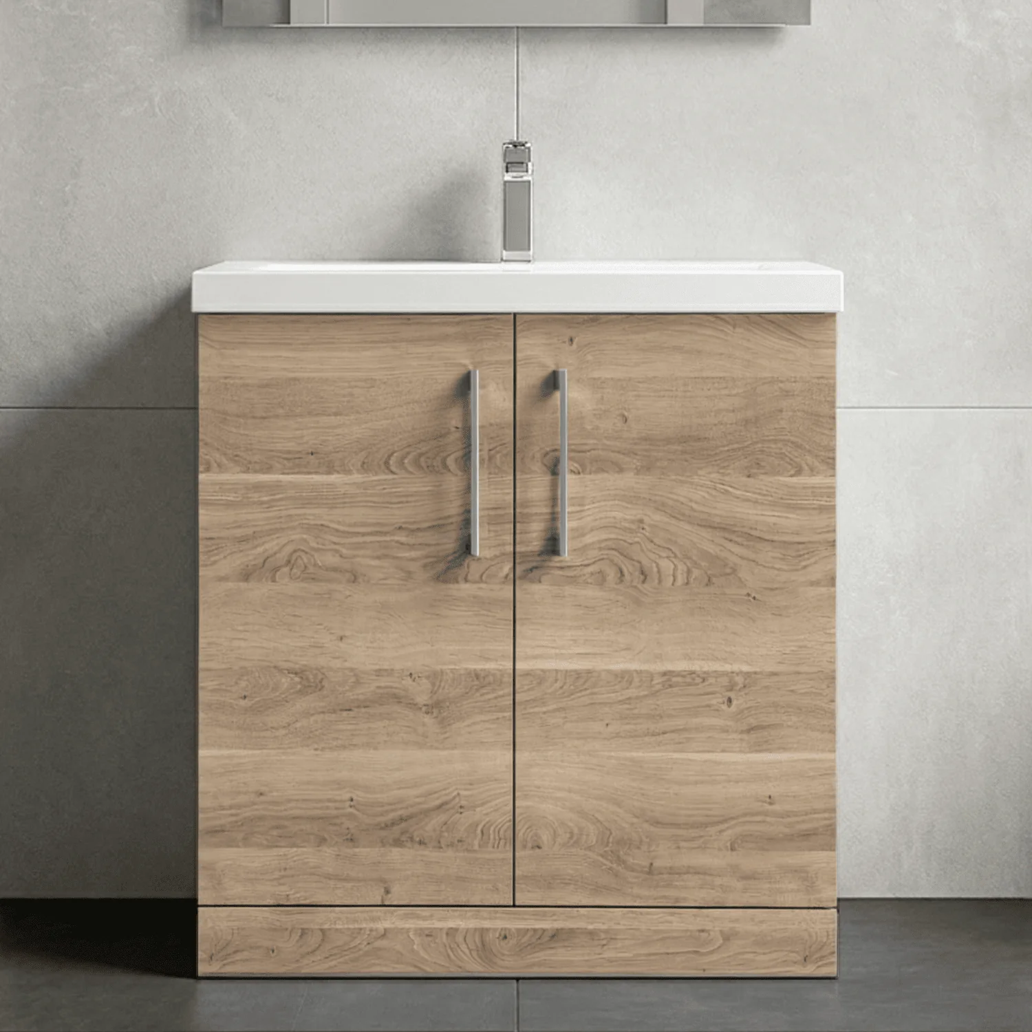Contemporary Floor Standing Vanity Unit with Mid-Edge Basin, Choice of Size - Image 100