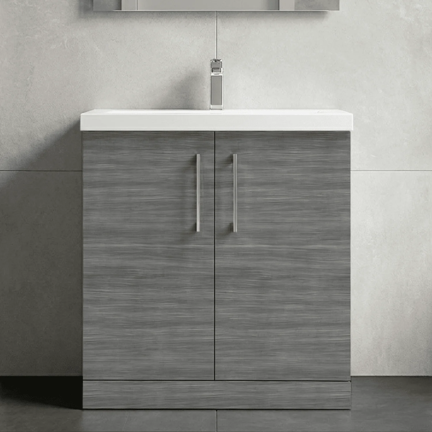 Contemporary Floor Standing Vanity Unit with Mid-Edge Basin, Choice of Size - Image 118