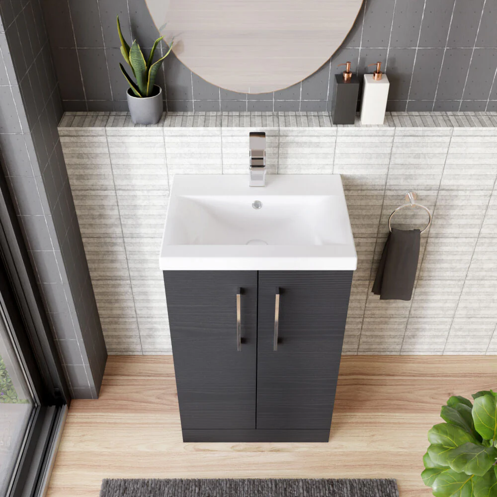 Contemporary Floor Standing Vanity Unit with Mid-Edge Basin, Choice of Size - Image 132