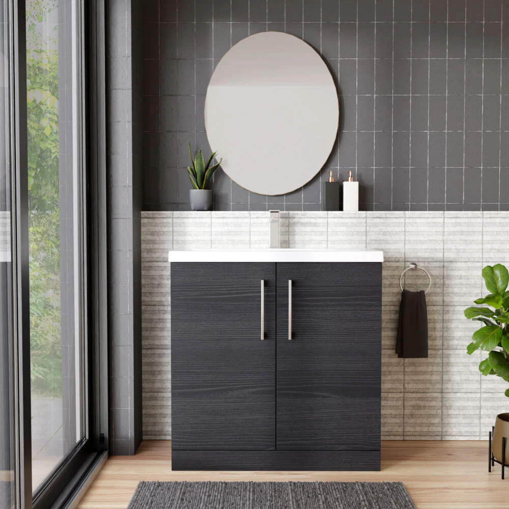 Contemporary Floor Standing Vanity Unit with Mid-Edge Basin, Choice of Size - Image 137