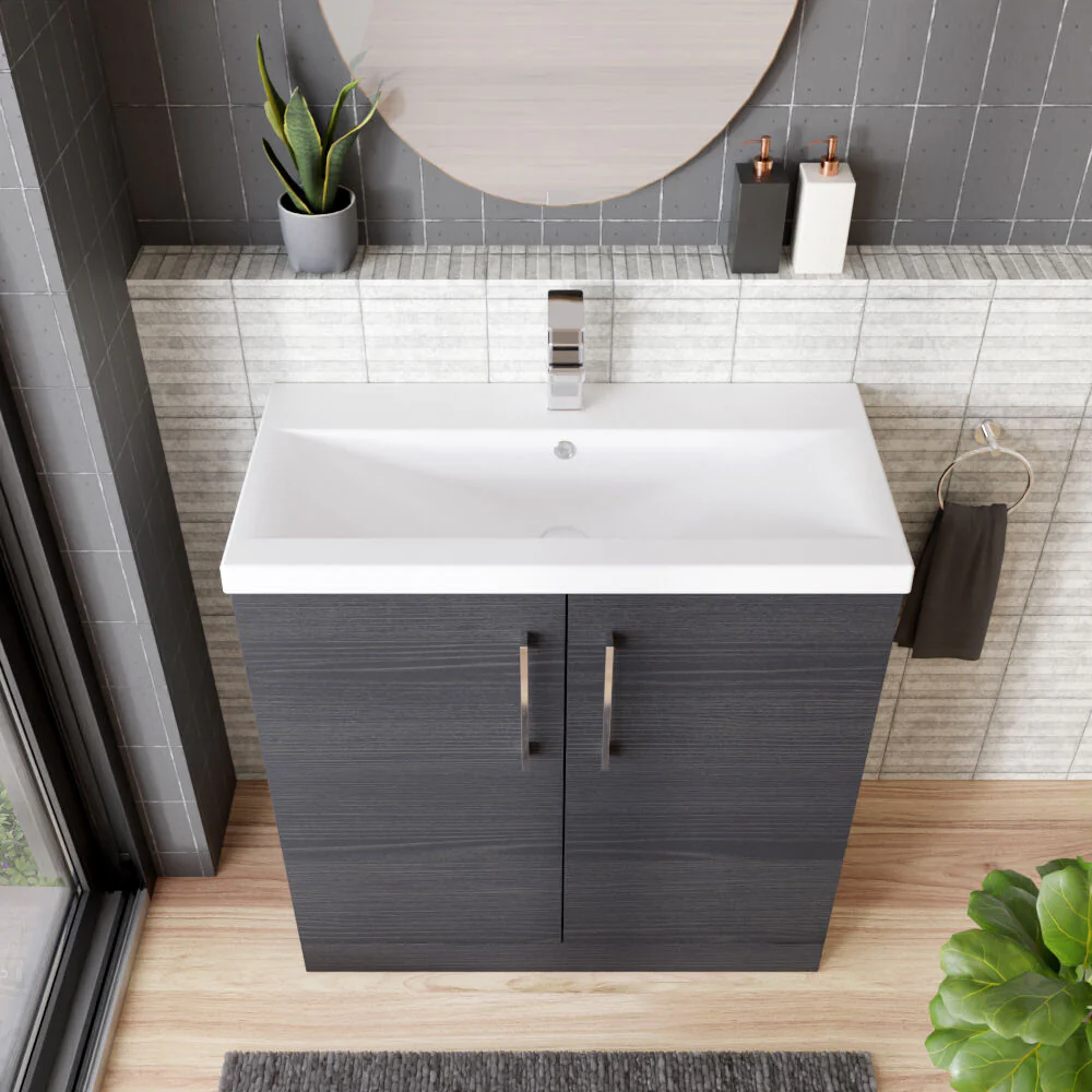 Contemporary Floor Standing Vanity Unit with Mid-Edge Basin, Choice of Size - Image 138