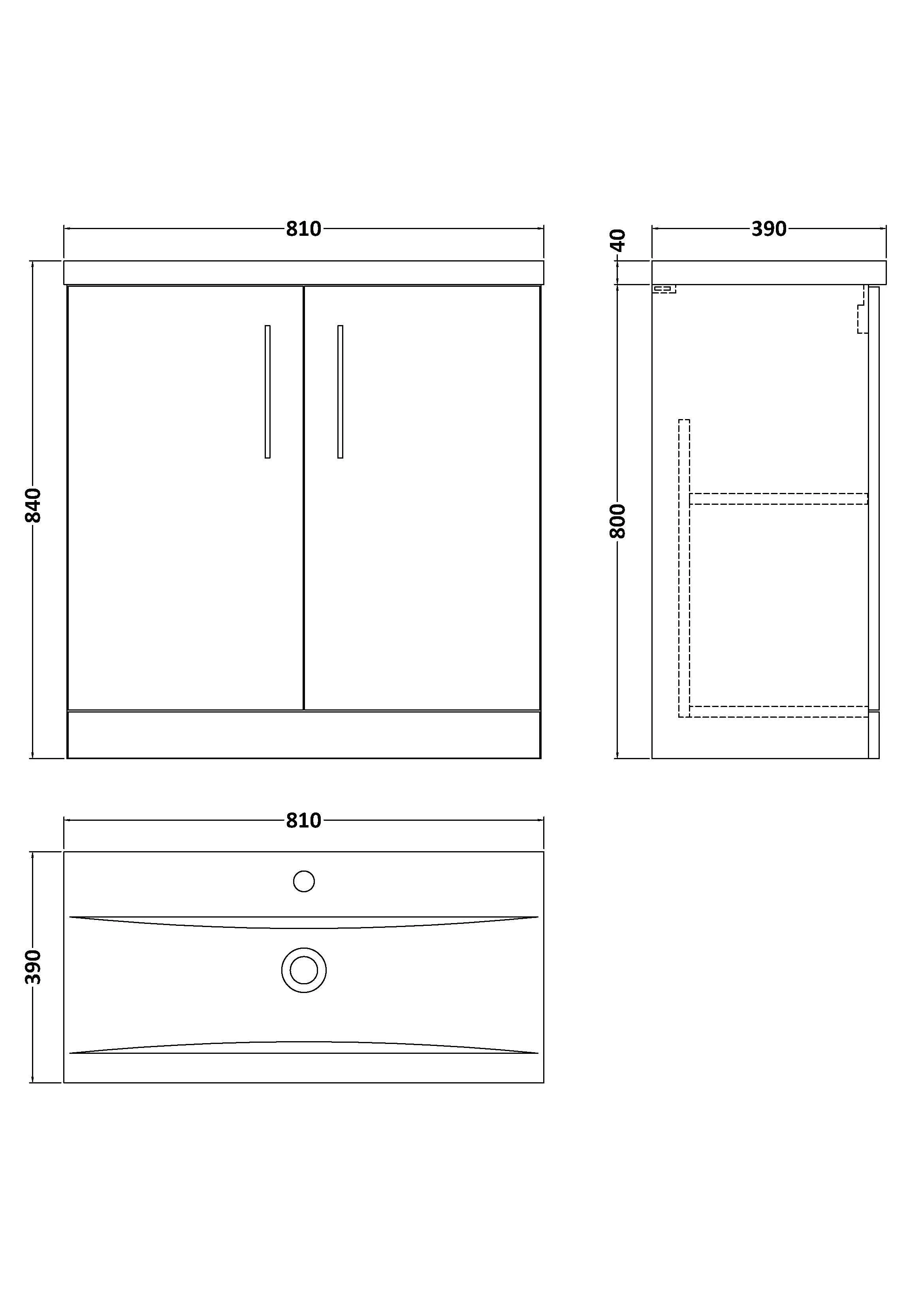 Contemporary Floor Standing Vanity Unit with Mid-Edge Basin, Choice of Size - Image 141