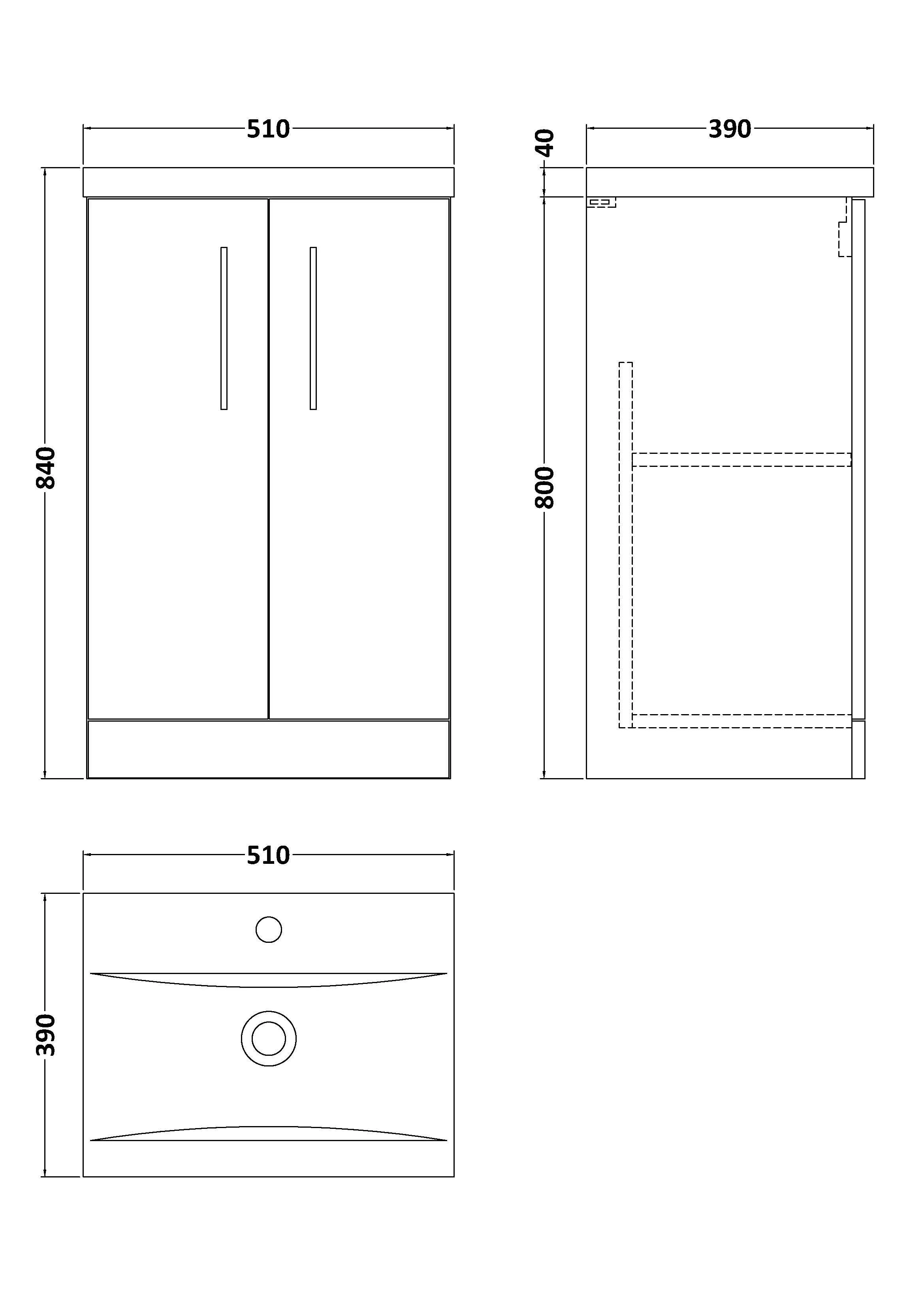 Contemporary Floor Standing Vanity Unit with Mid-Edge Basin, Choice of Size - Image 147