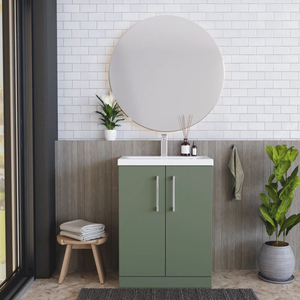 Contemporary Floor Standing Vanity Unit with Mid-Edge Basin, Choice of Size - Image 149