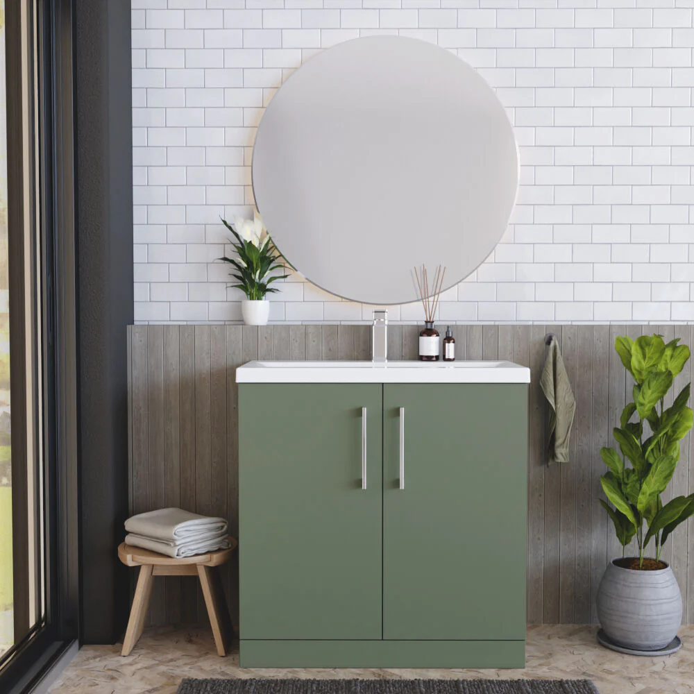 Contemporary Floor Standing Vanity Unit with Mid-Edge Basin, Choice of Size - Image 155