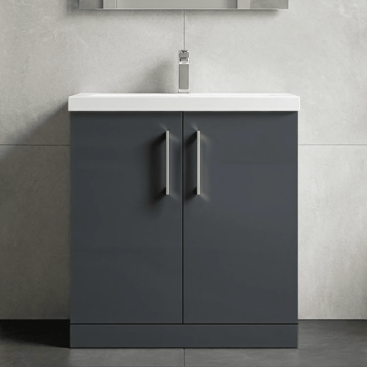 Contemporary Floor Standing Vanity Unit with Mid-Edge Basin, Choice of Size - Image 28