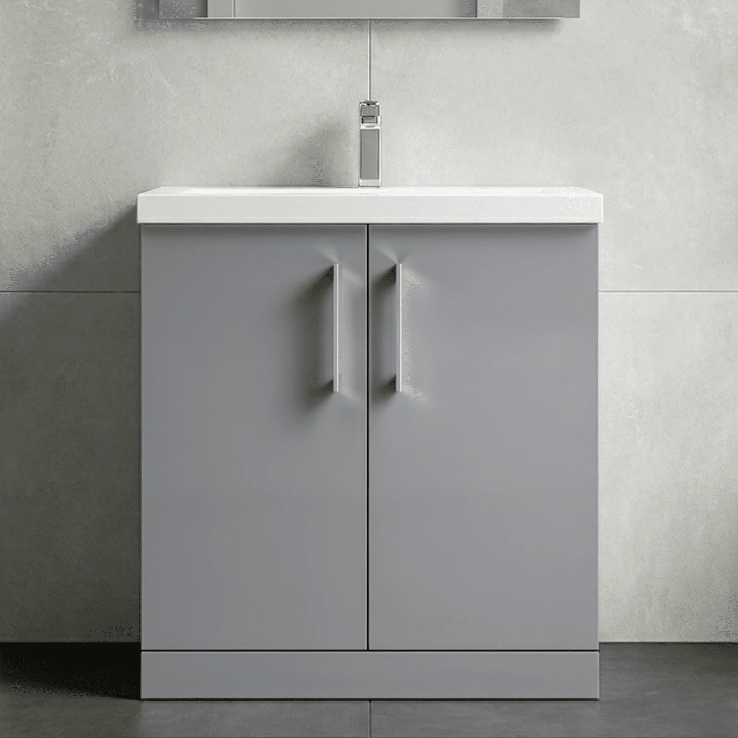 Contemporary Floor Standing Vanity Unit with Mid-Edge Basin, Choice of Size - Image 46