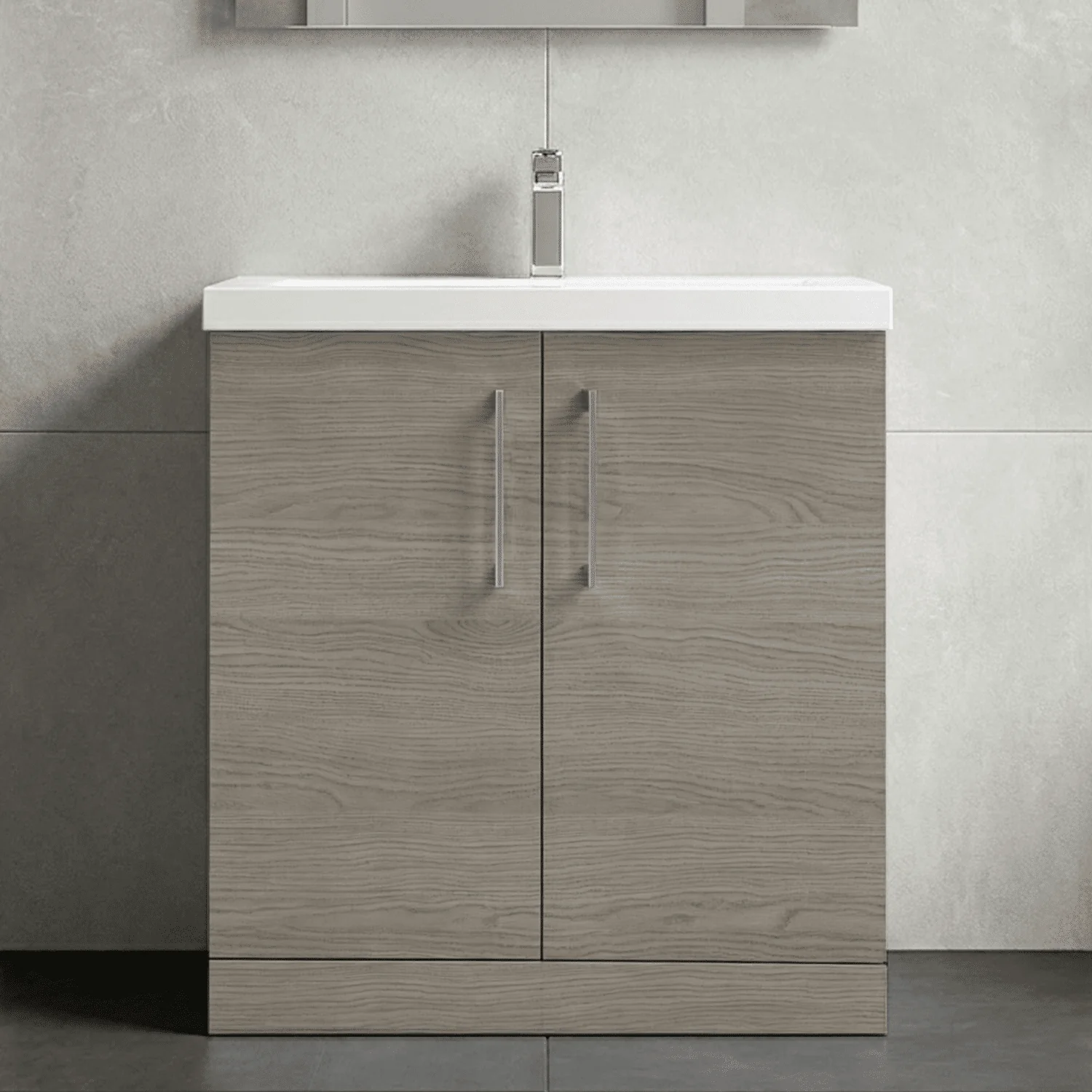 Contemporary Floor Standing Vanity Unit with Mid-Edge Basin, Choice of Size - Image 64
