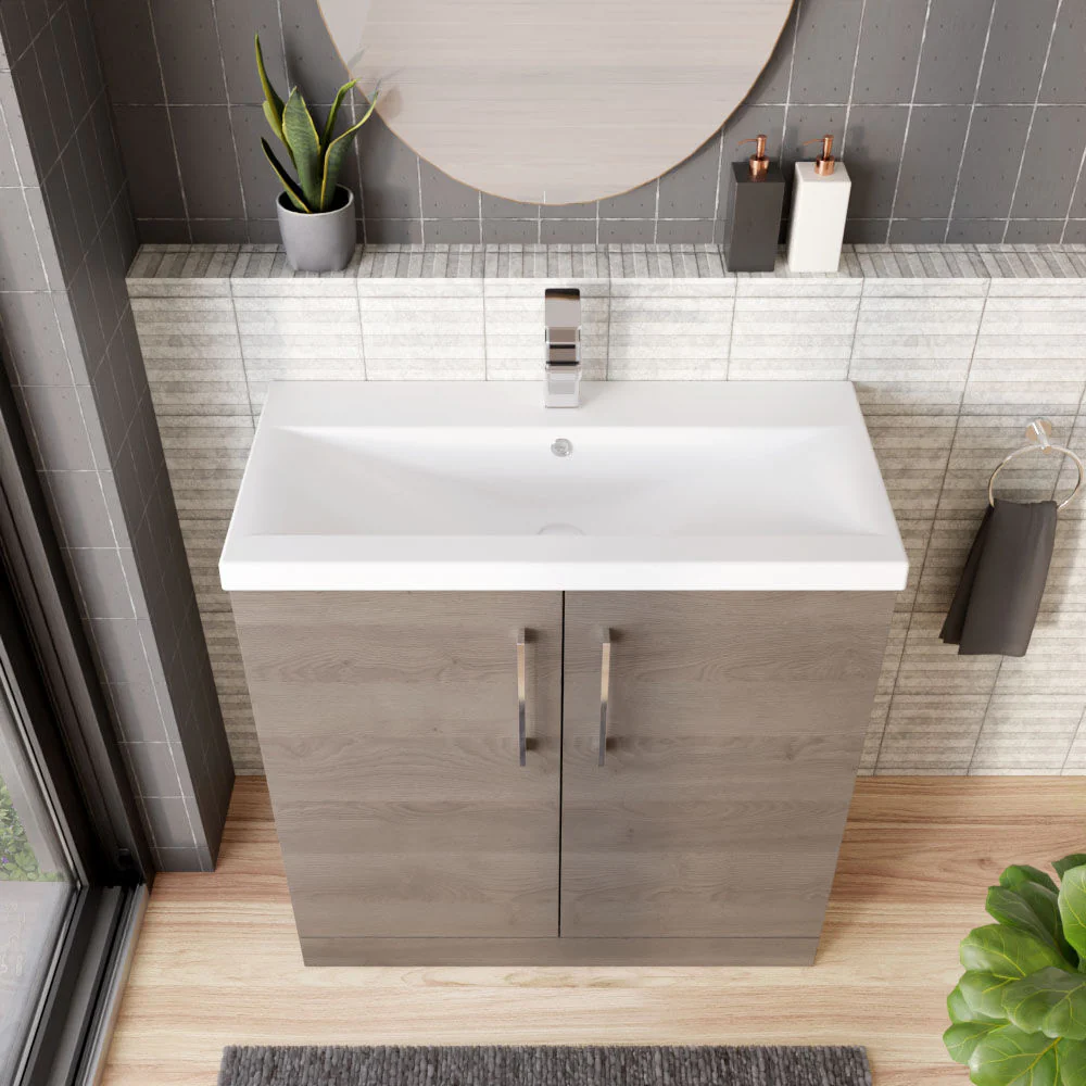 Contemporary Floor Standing Vanity Unit with Mid-Edge Basin, Choice of Size - Image 66