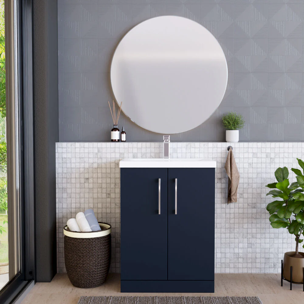 Contemporary Floor Standing Vanity Unit with Mid-Edge Basin, Choice of Size - Image 77