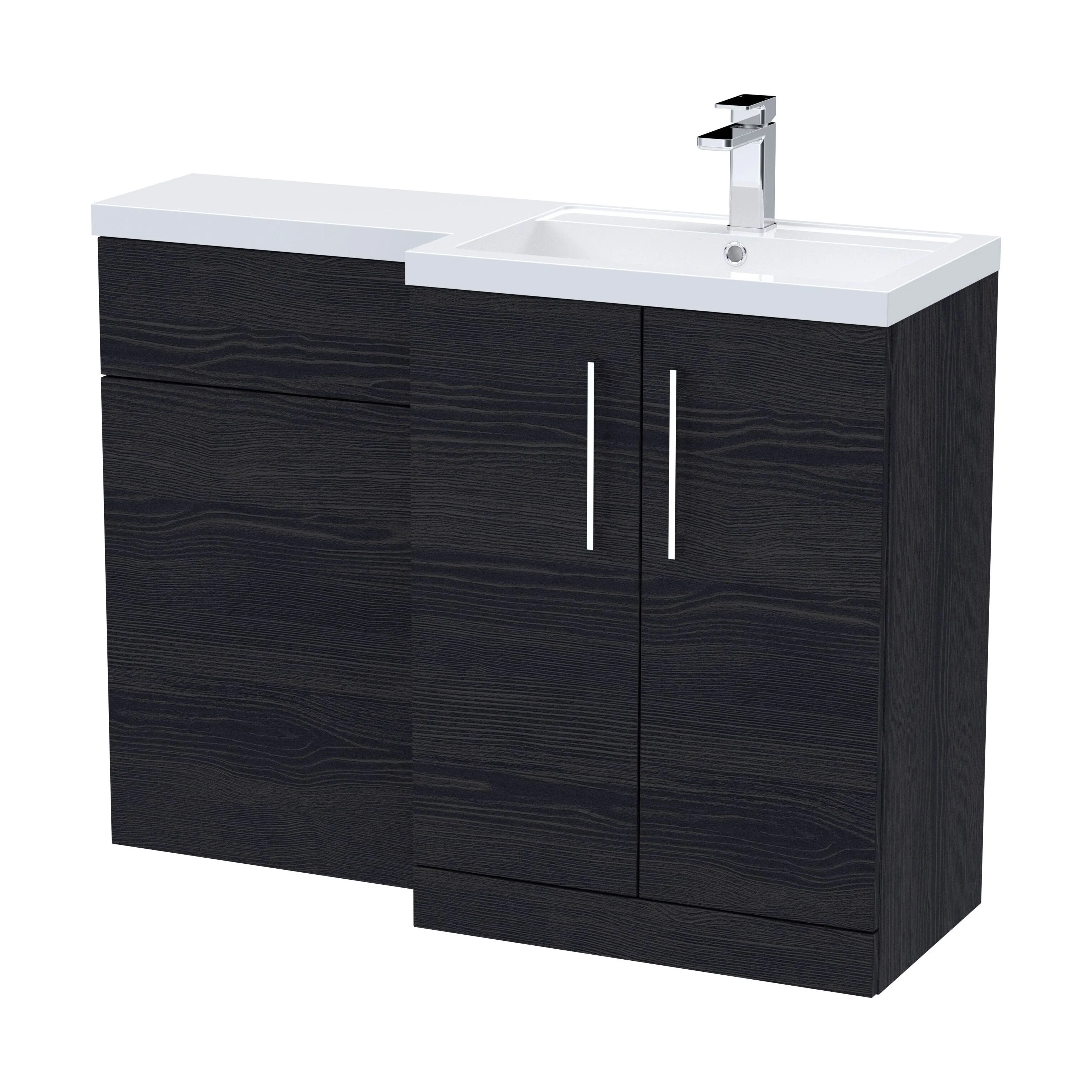 Bramshall Combination Vanity Unit with Basin & WC, Right Hand, 1100mm x 390mm - Choice of Colour and Handle Finish - Image 178