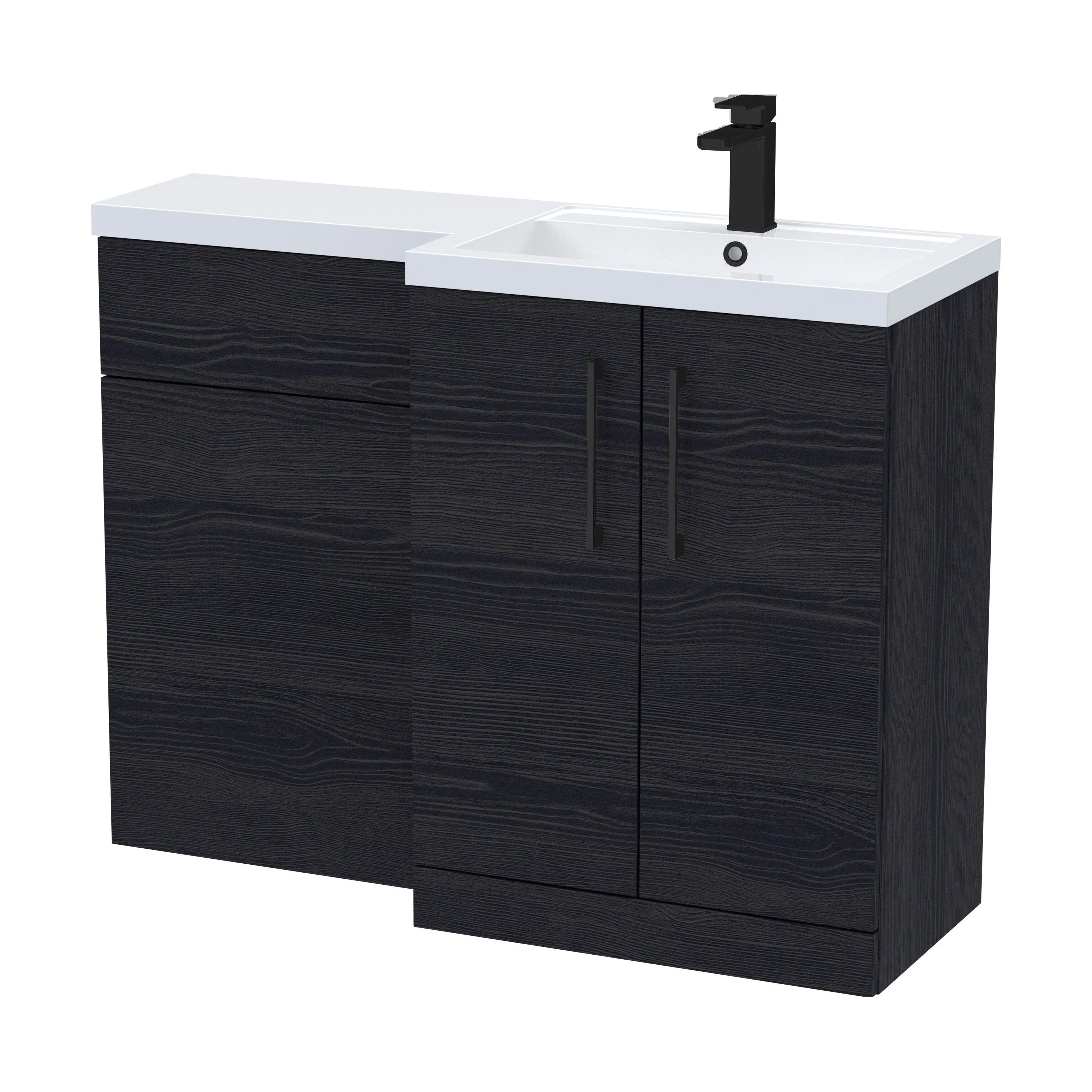 Bramshall Combination Vanity Unit with Basin & WC, Right Hand, 1100mm x 390mm - Choice of Colour and Handle Finish - Image 180