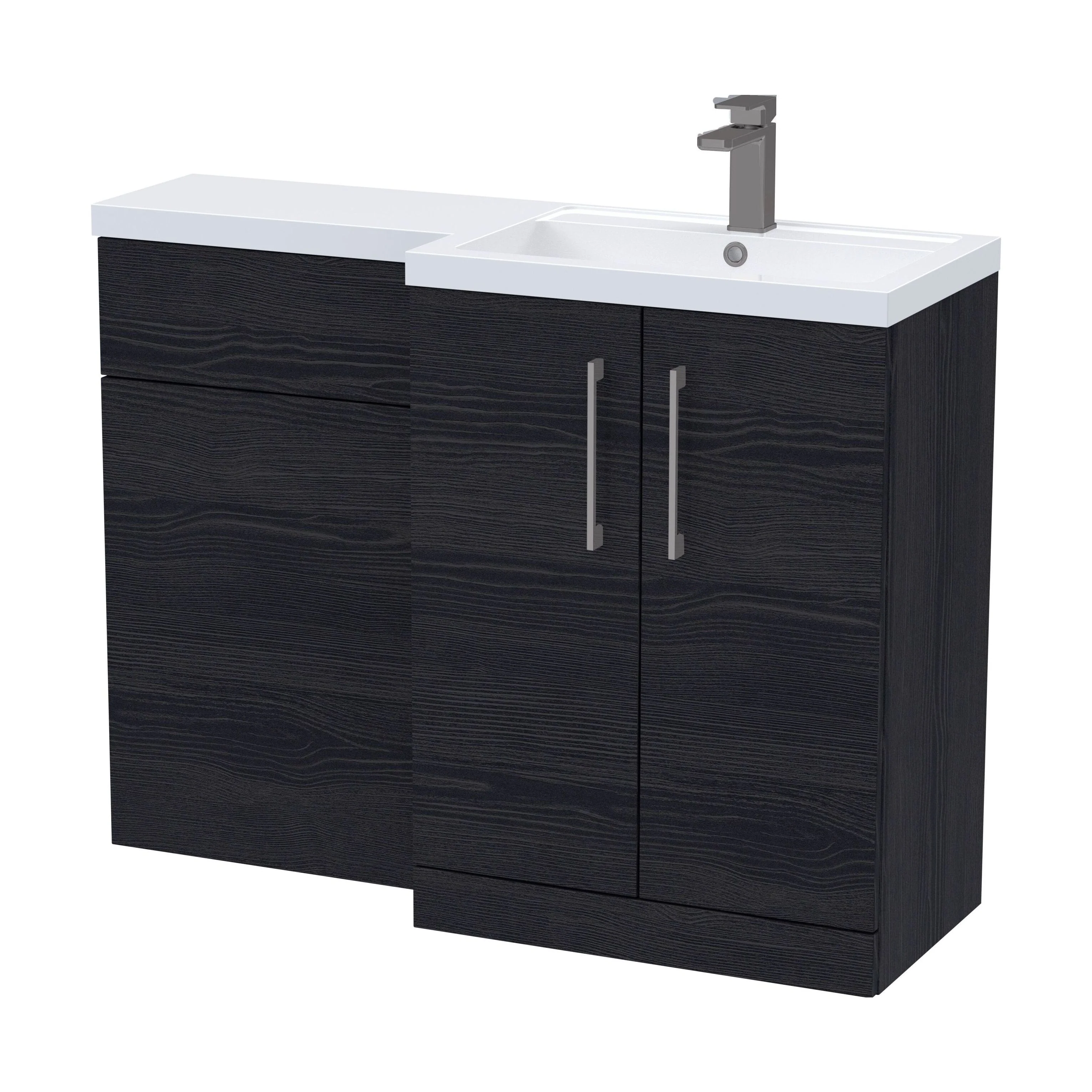 Bramshall Combination Vanity Unit with Basin & WC, Right Hand, 1100mm x 390mm - Choice of Colour and Handle Finish - Image 183